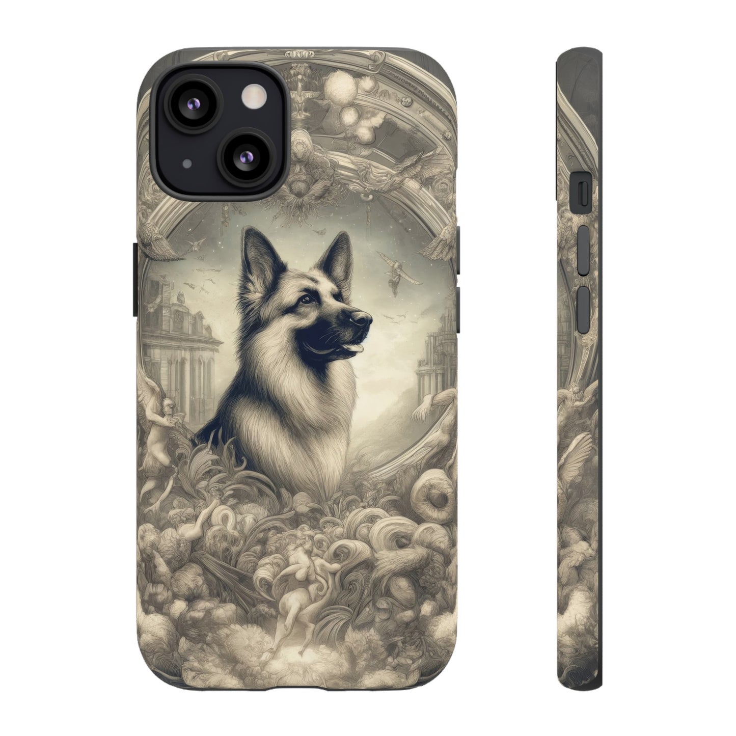 Dreamy fantasy and rococo German Shepherd Phone Case