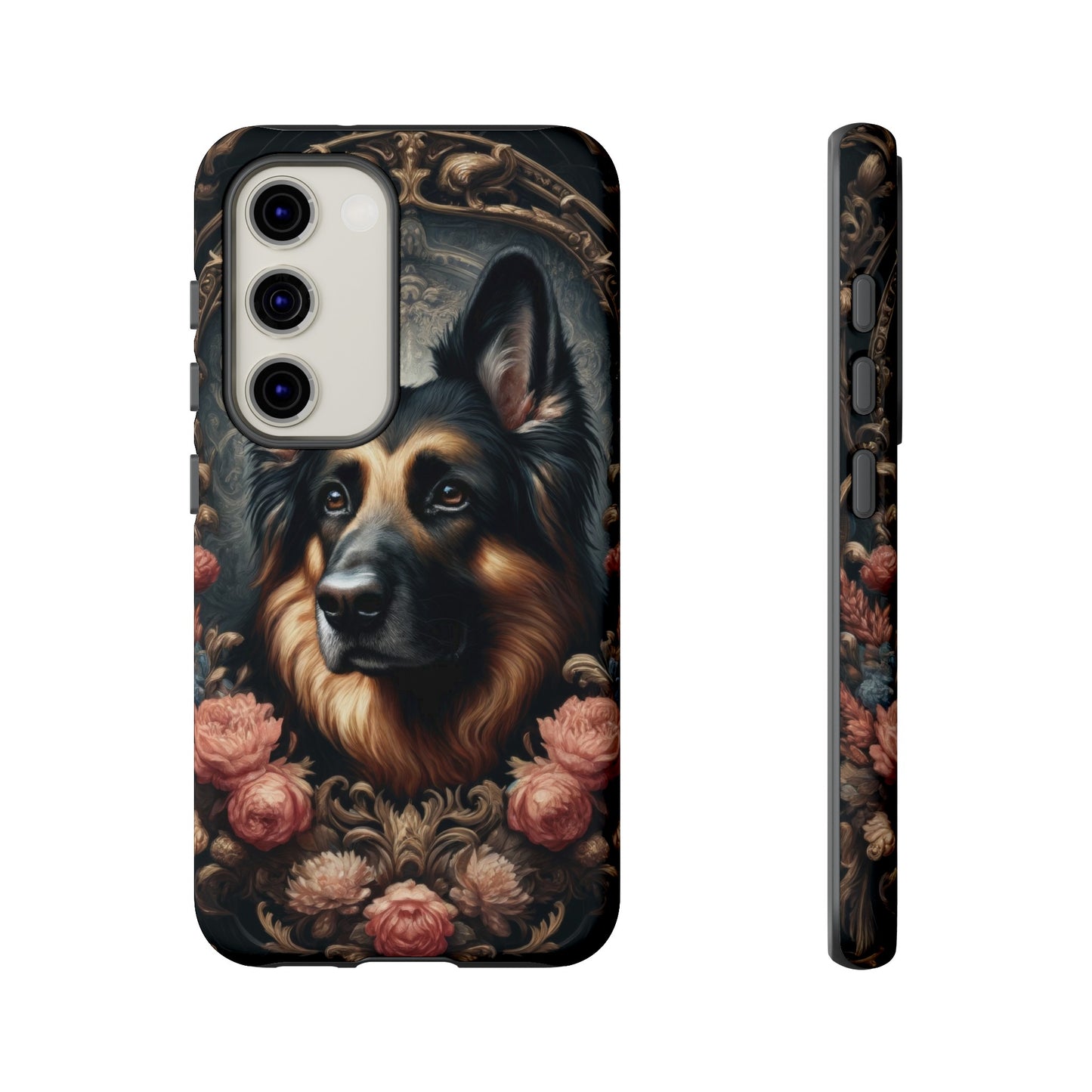 Gothic, high angle German Shepherd Phone Case