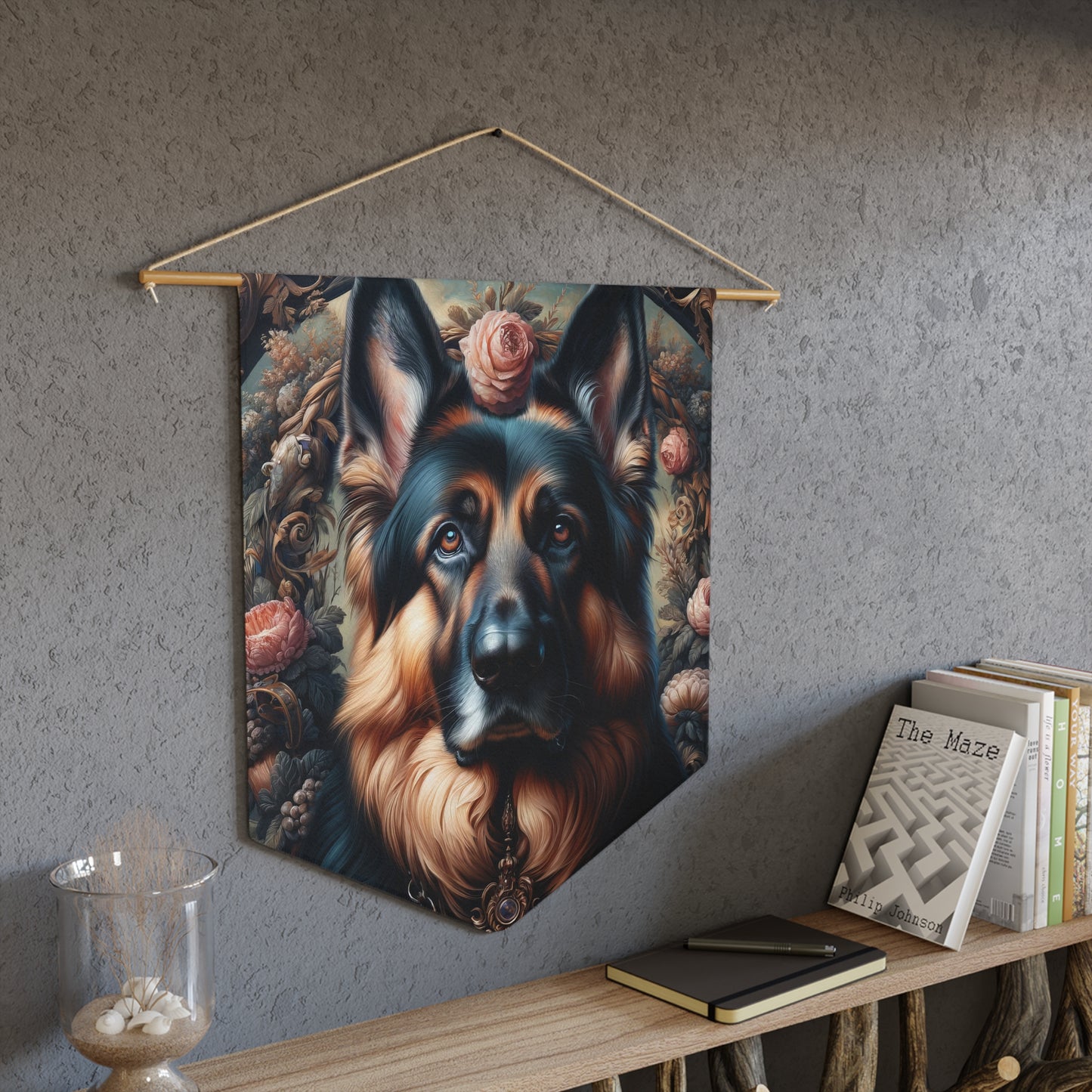 Gothic, high angle German Shepherd Pennant