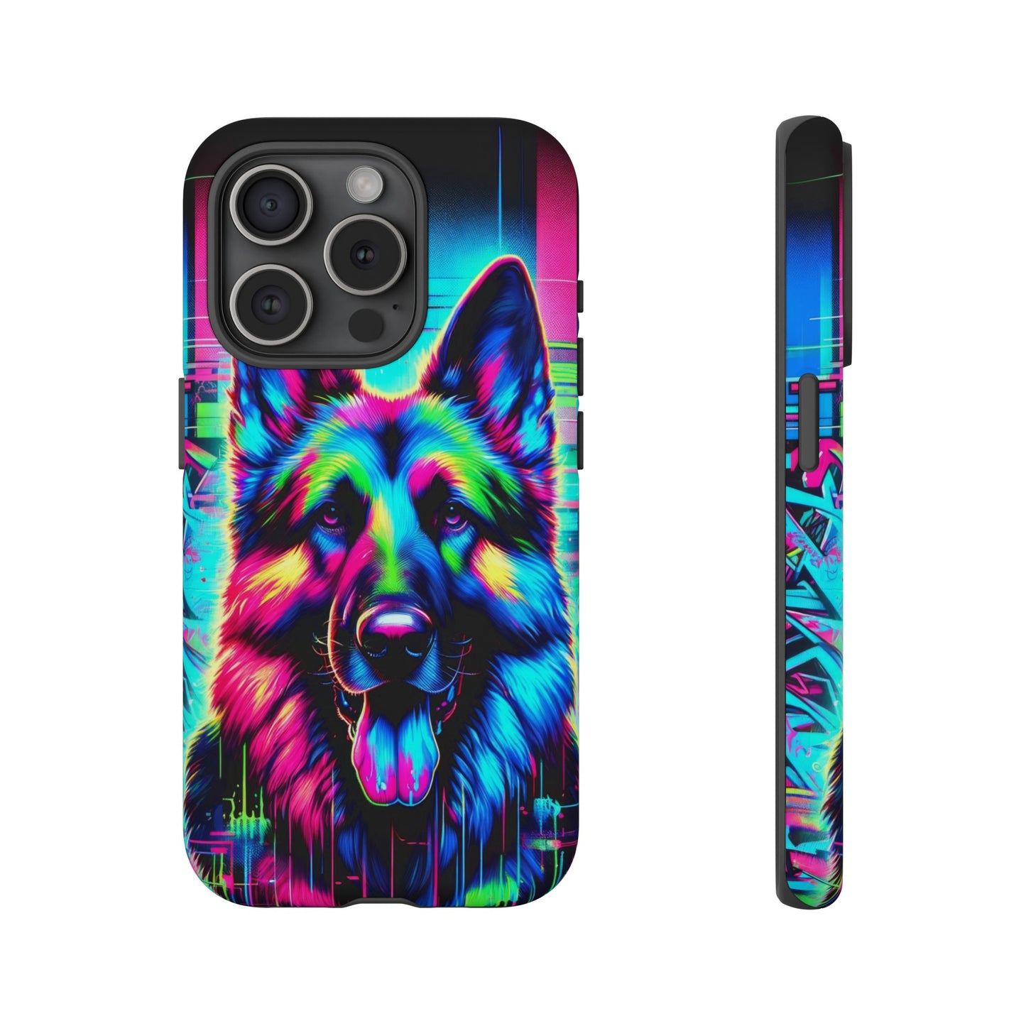 Neon graffiti German Shepherd Phone Case