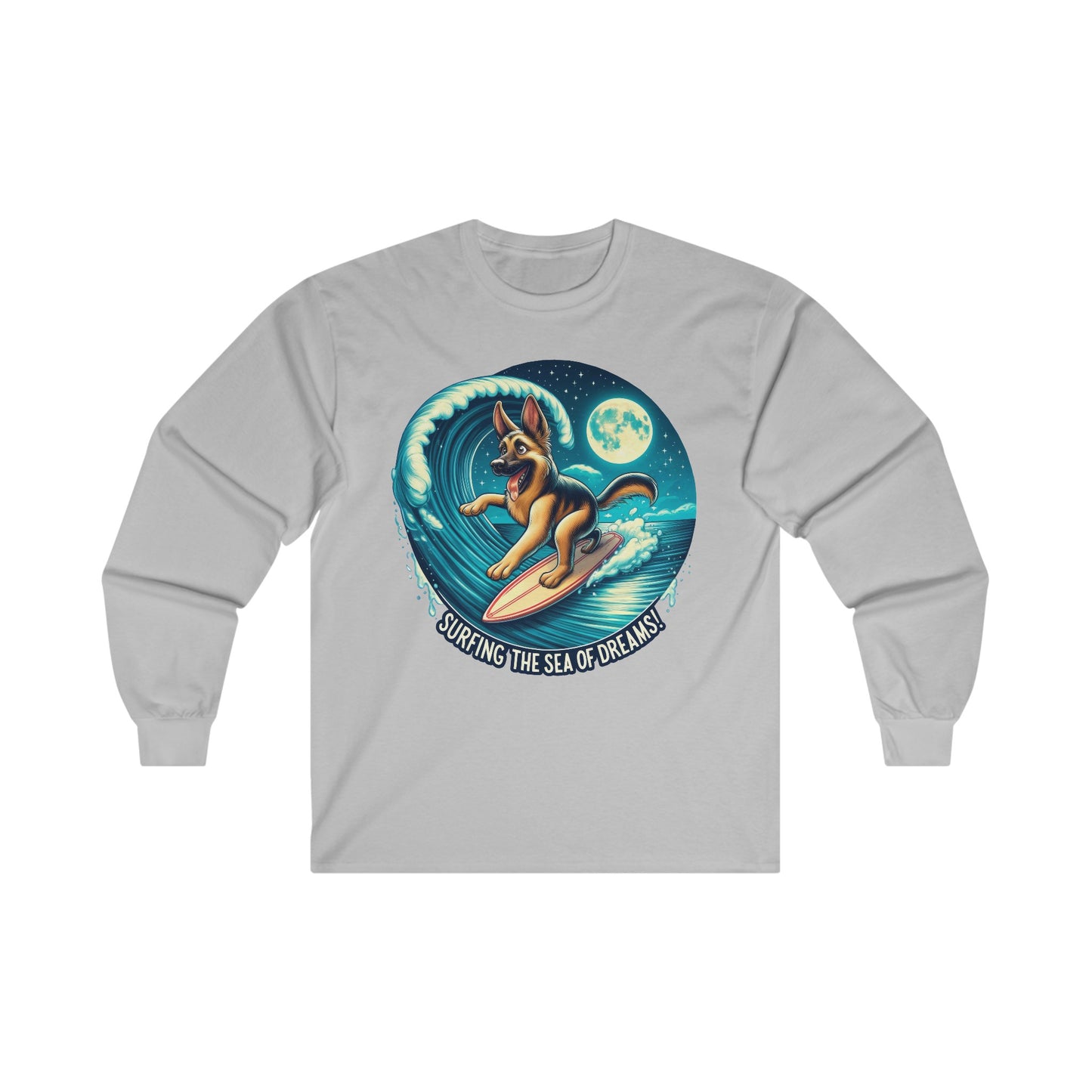 Surfing the Sea of Dreams Long Sleeve Shirt (20 colors) (German Shepherd)