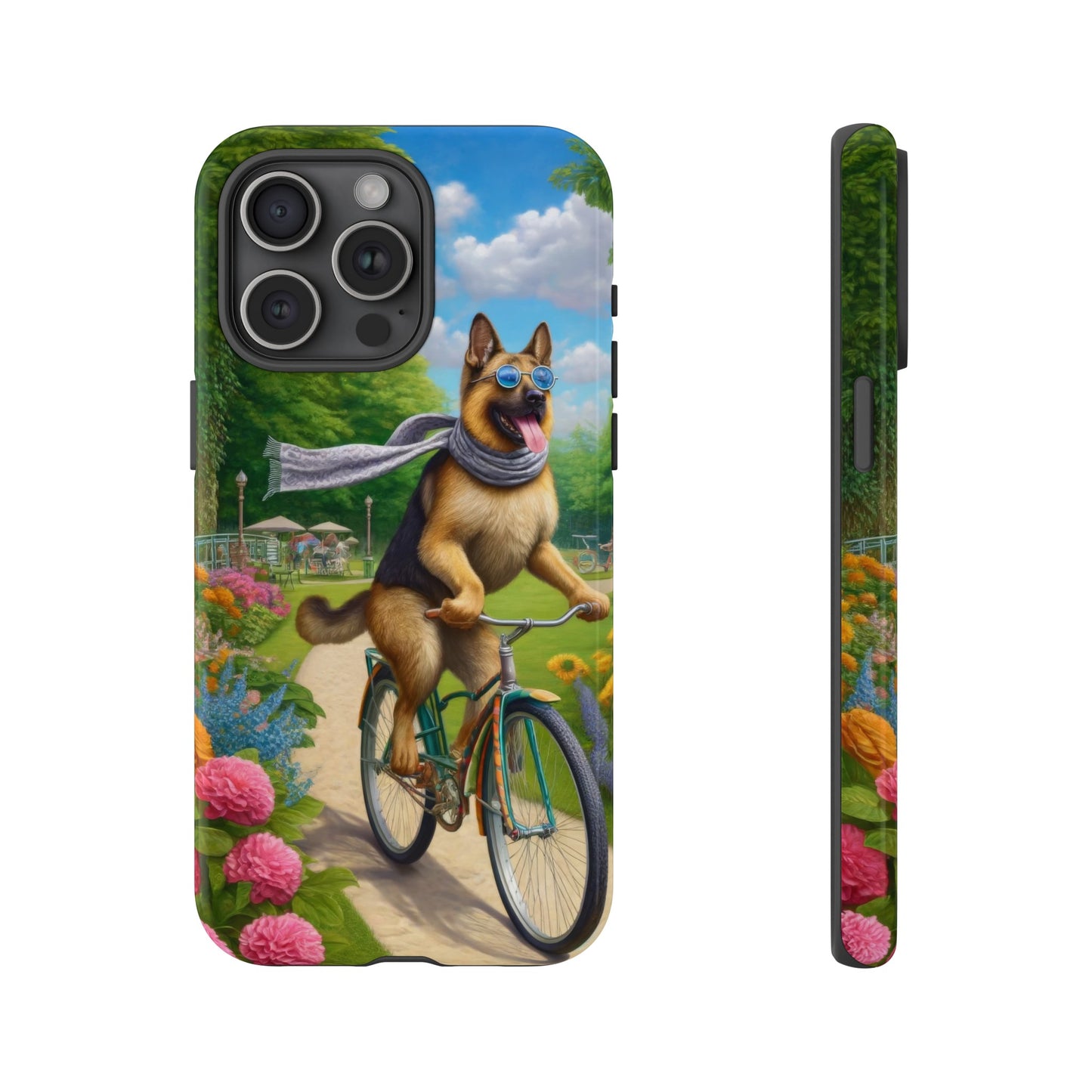 German Shepherd Riding a Bicycle Phone Case