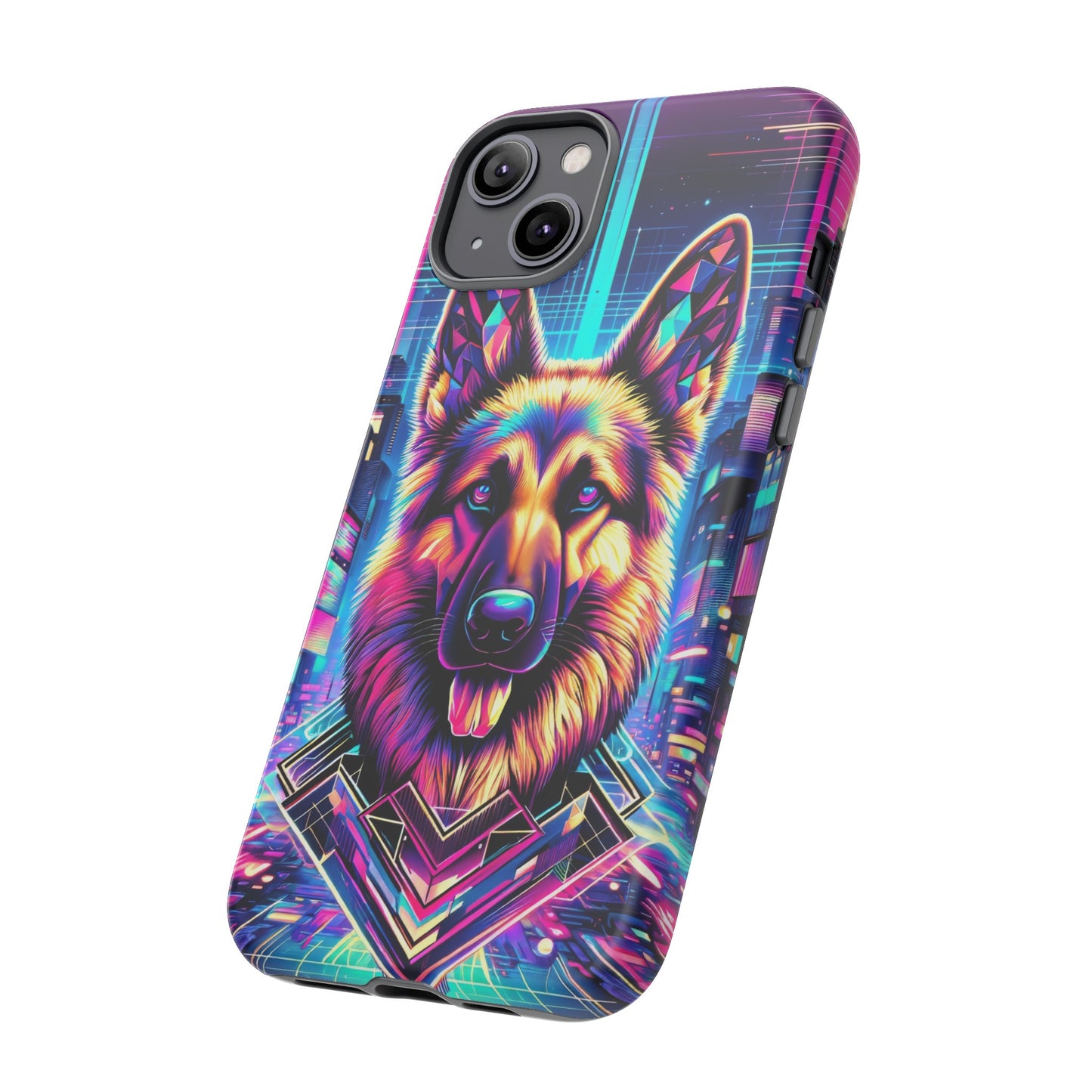 Glitch art German Shepherd Phone Case