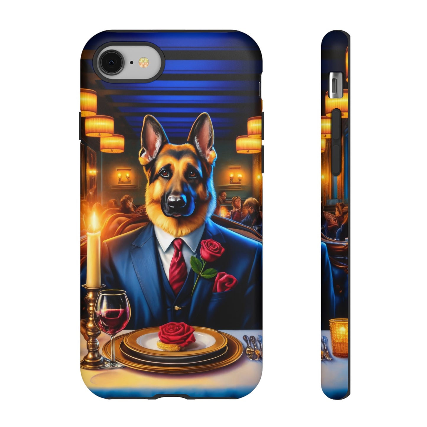 German Shepherd Going on a Date at a Restaurant Phone Case