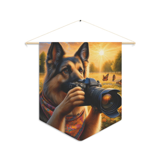 German Shepherd Taking photographs Pennant