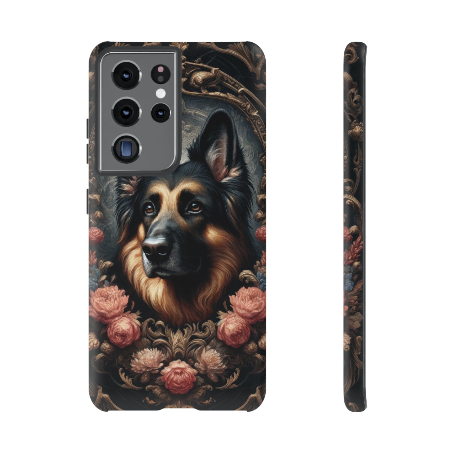 Gothic, high angle German Shepherd Phone Case