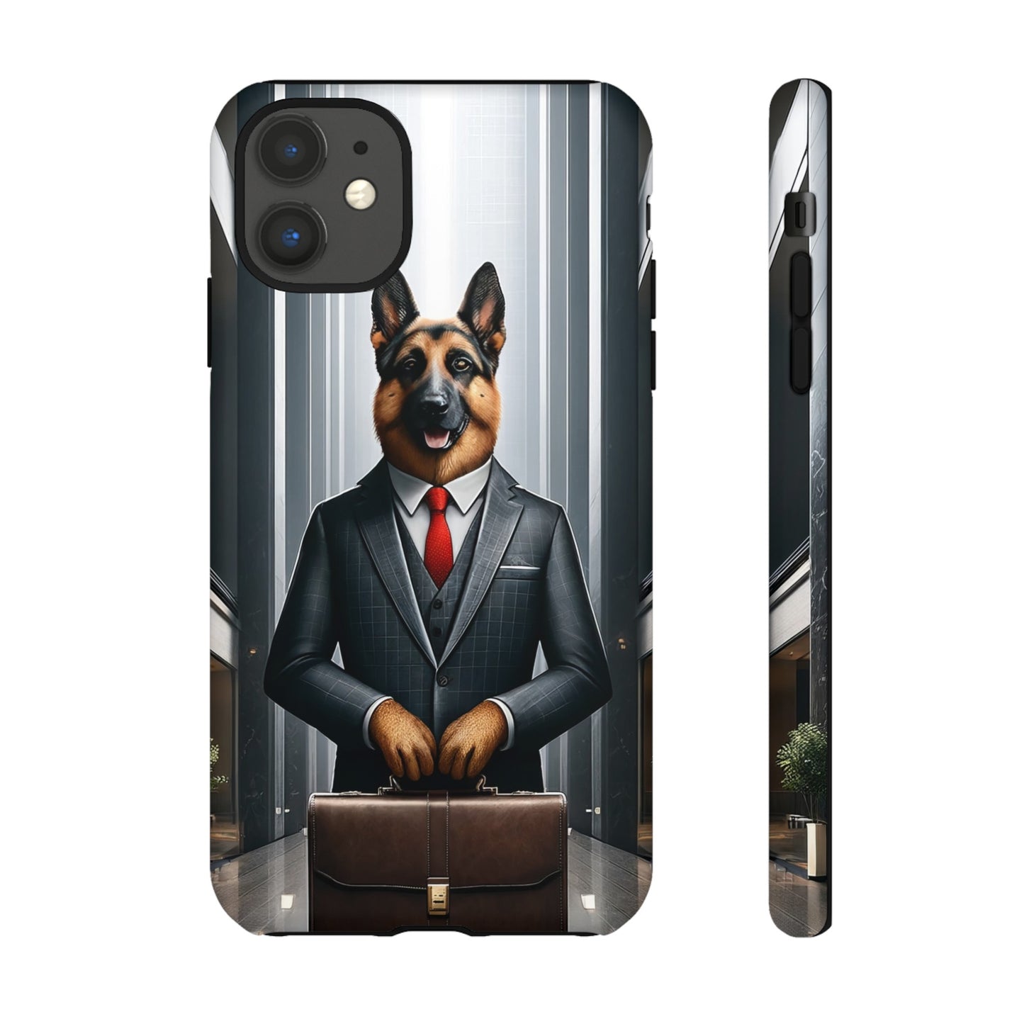 German Shepherd Wearing a Business Suit Phone Case