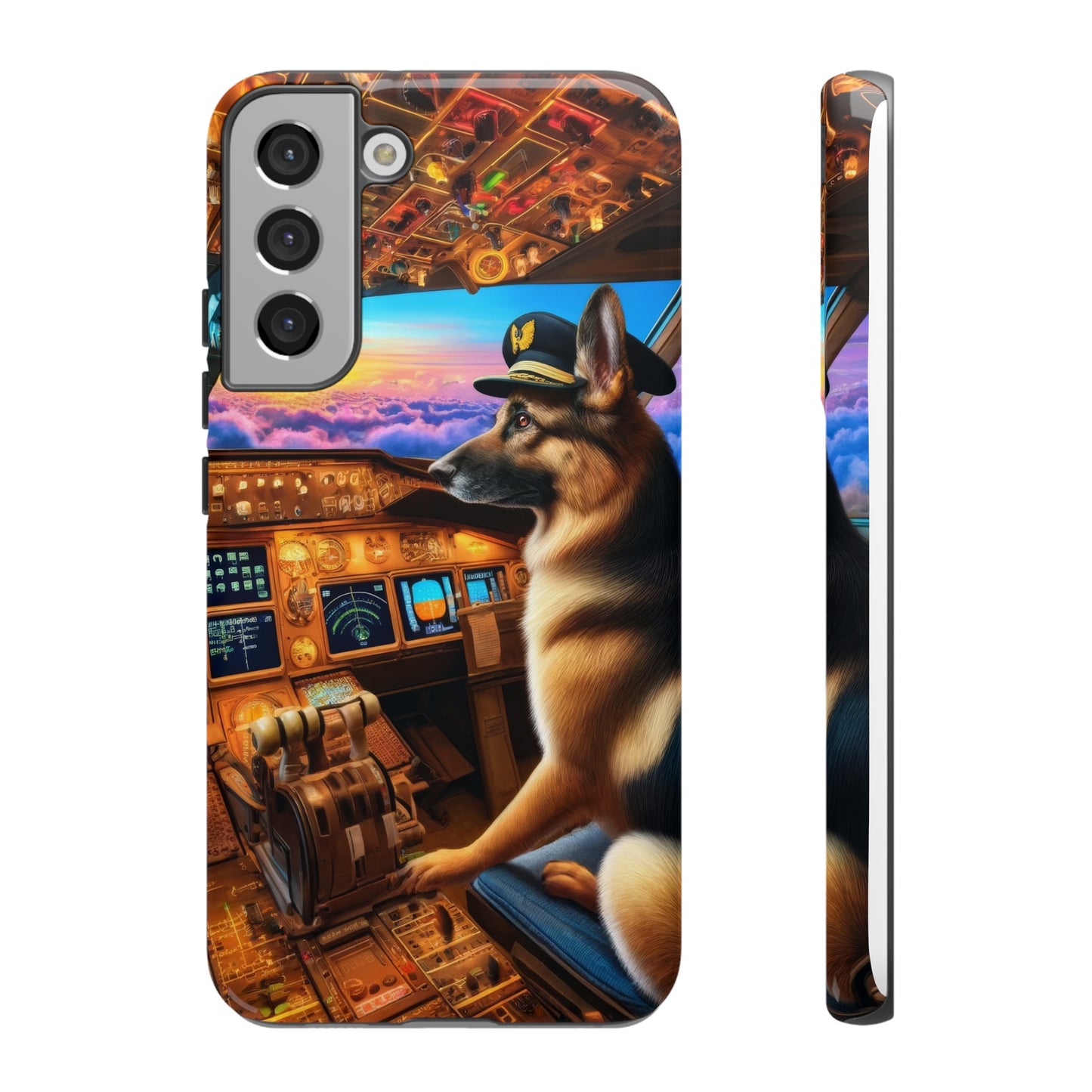 German Shepherd Flying an Airplane Phone Case