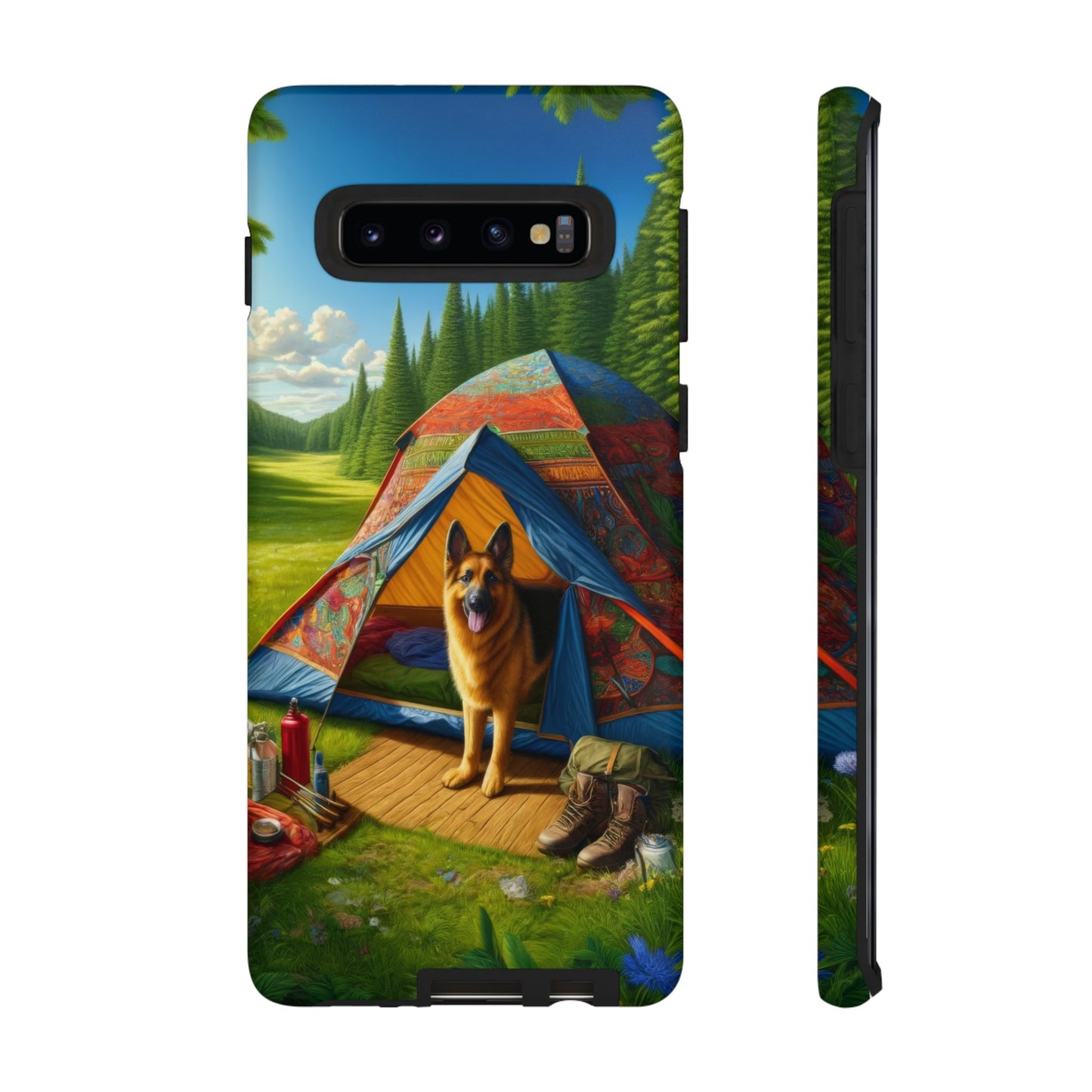 German Shepherd Camping  Phone Case