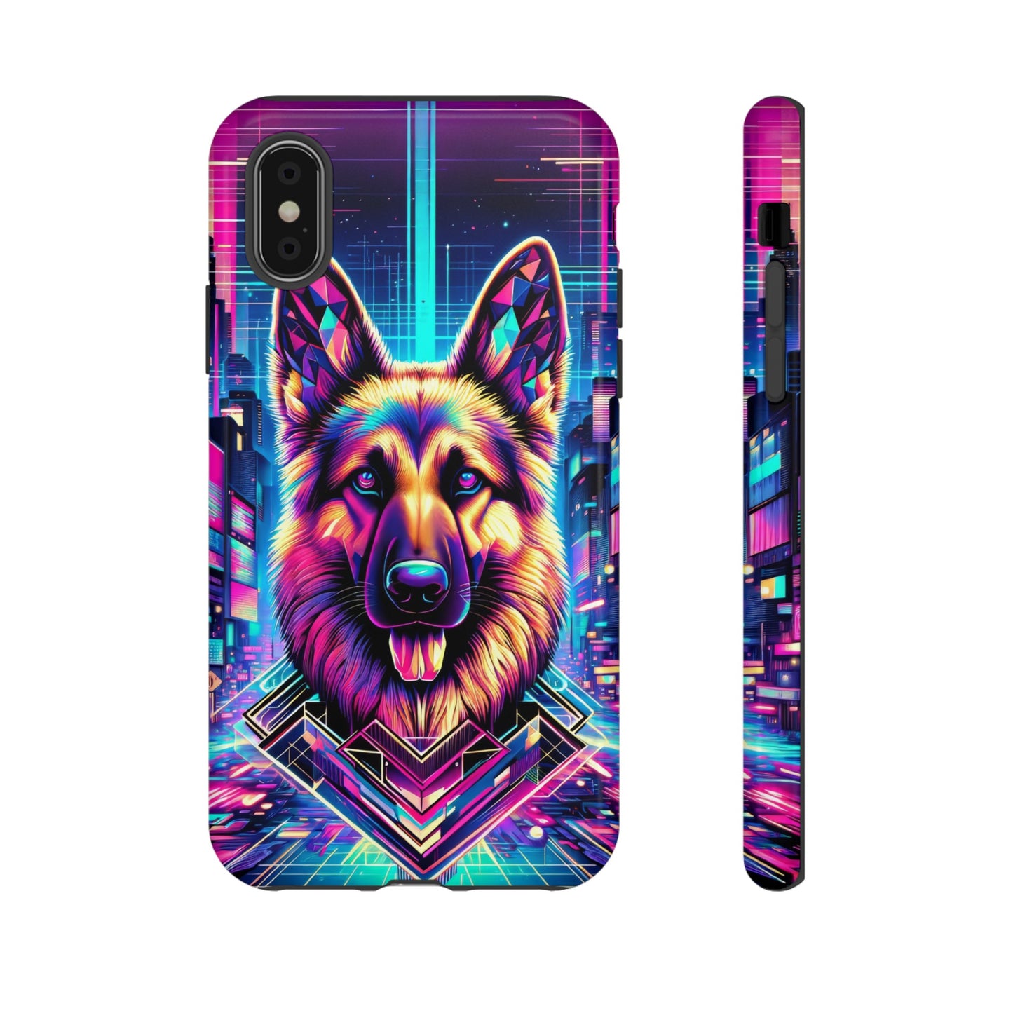 Glitch art German Shepherd Phone Case