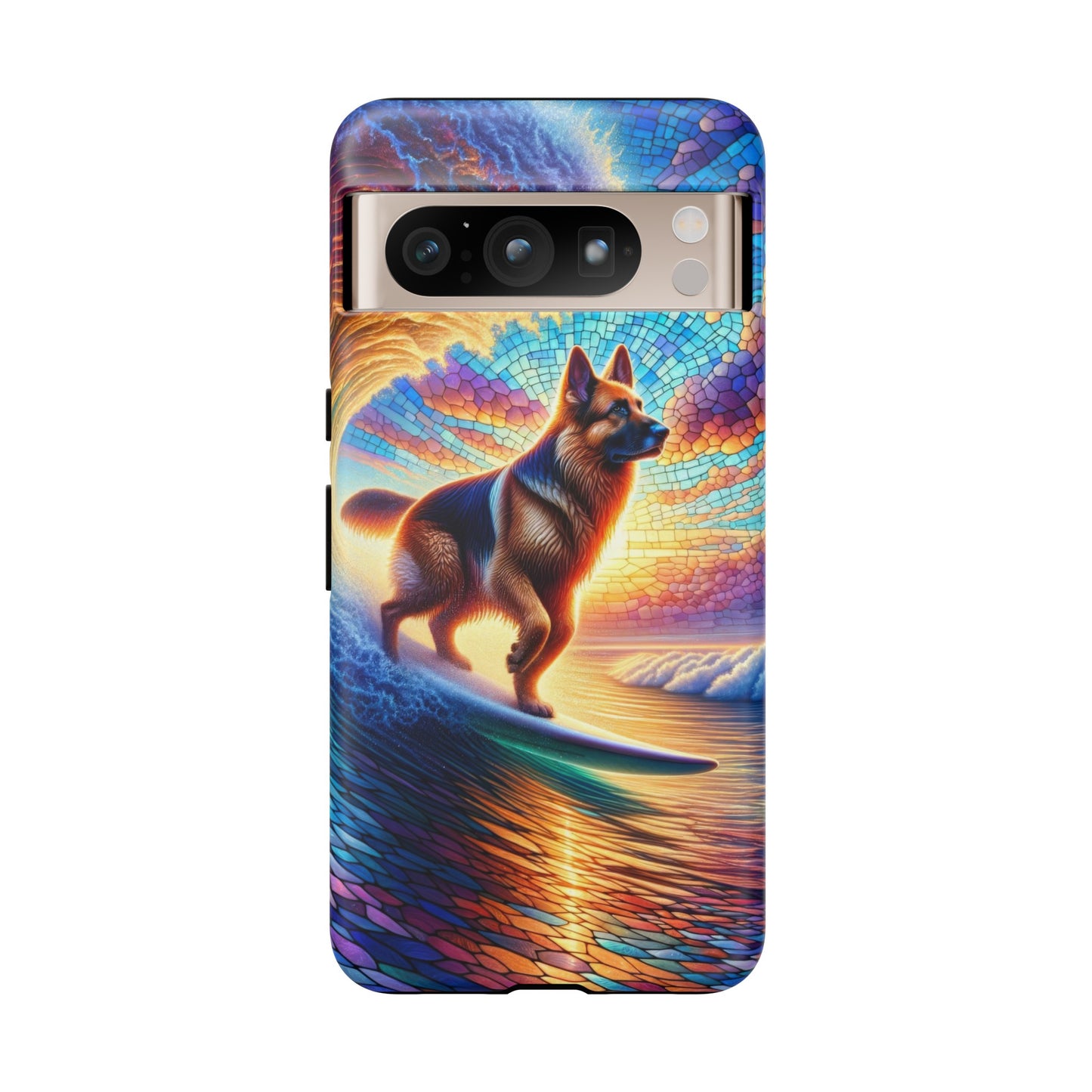 German Shepherd Surfing Phone Case