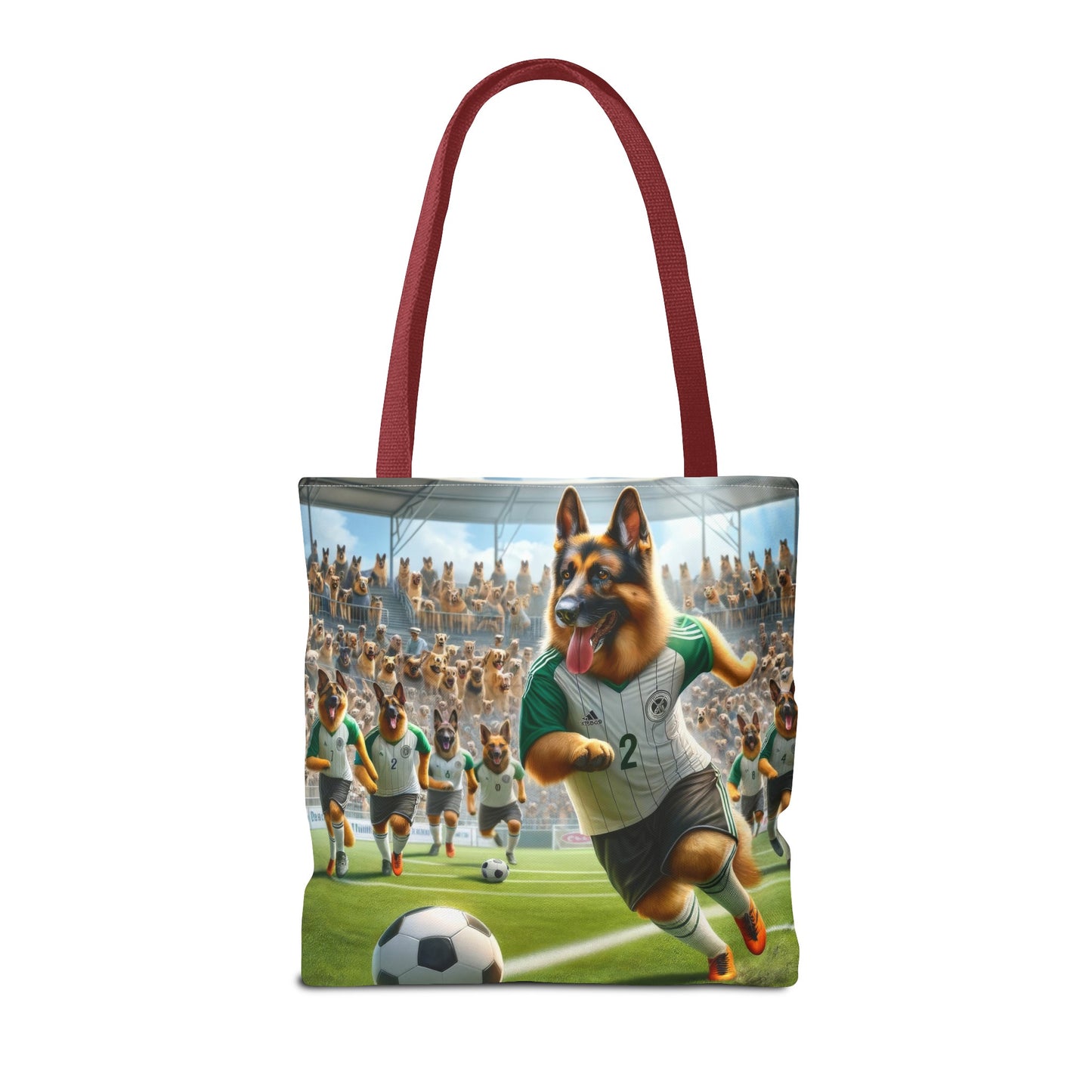 German Shepherd Playing Soccer Tote Bag