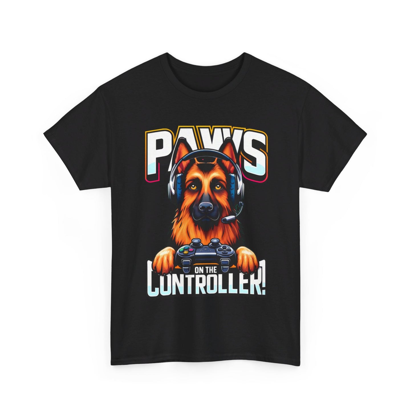 Paws on the Controller T-Shirt (13 colors) (German Shepherd)