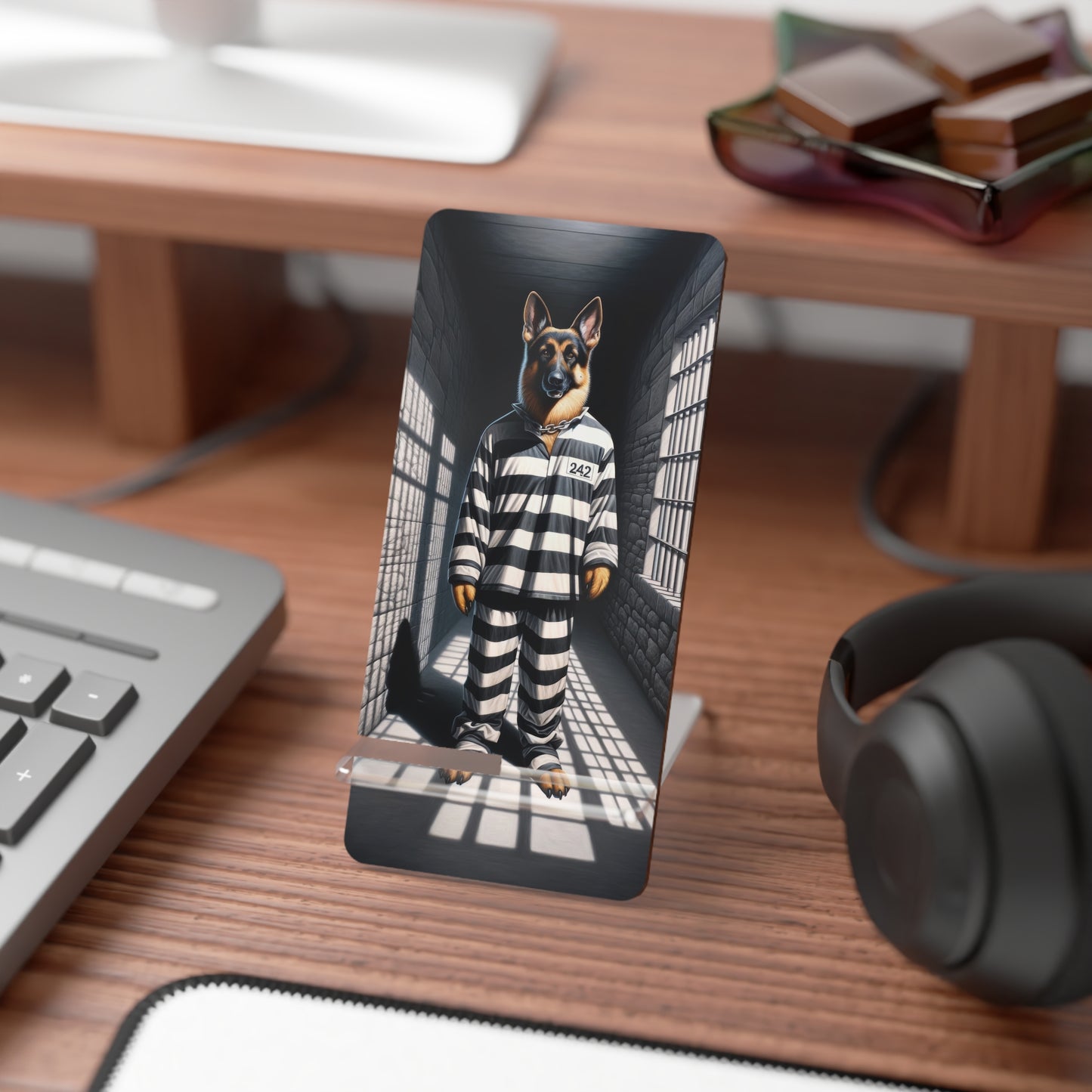 German Shepherd as a Prisoner Smartphone Stand