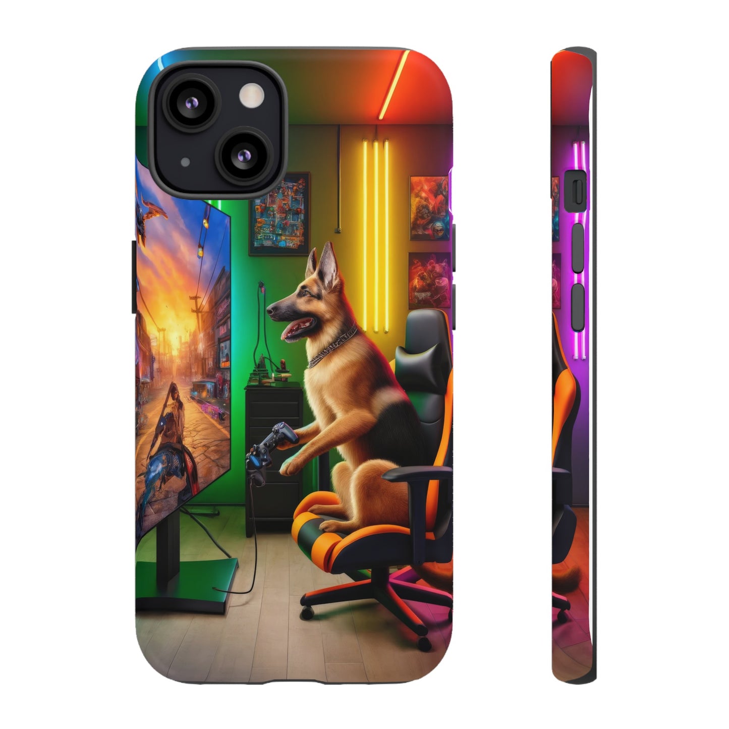 German Shepherd Playing Video Games Phone Case