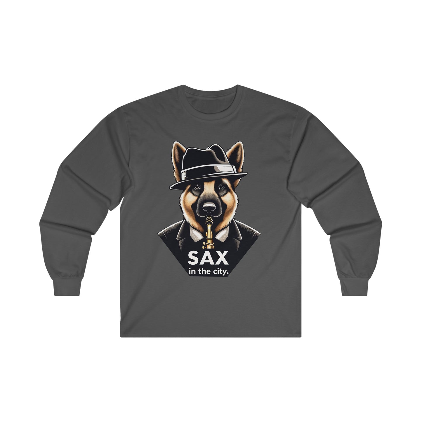 Sax in the City Long Sleeve Shirt (20 colors) (German Shepherd)