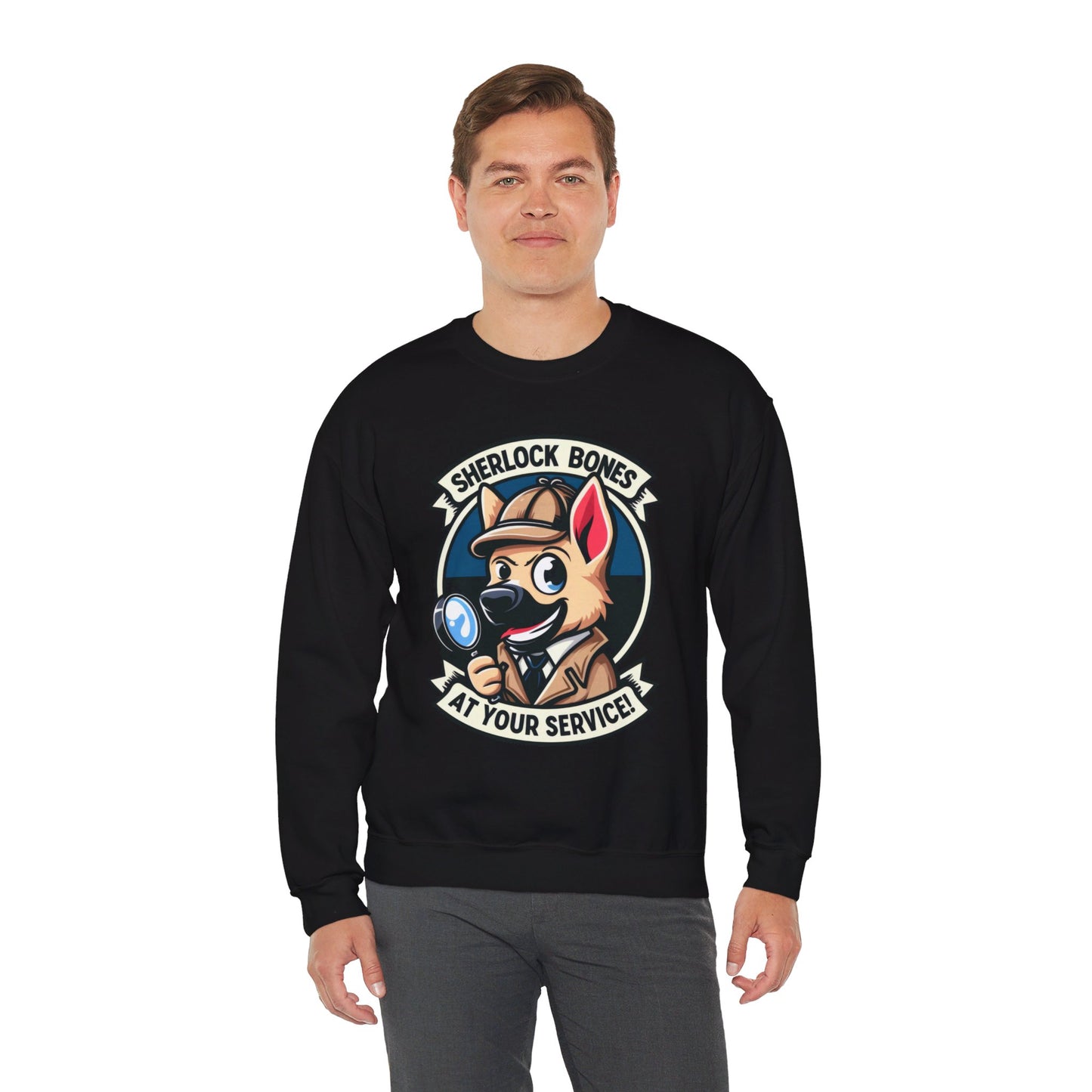 Sherlock Bones Sweatshirt (10 colors) (German Shepherd)