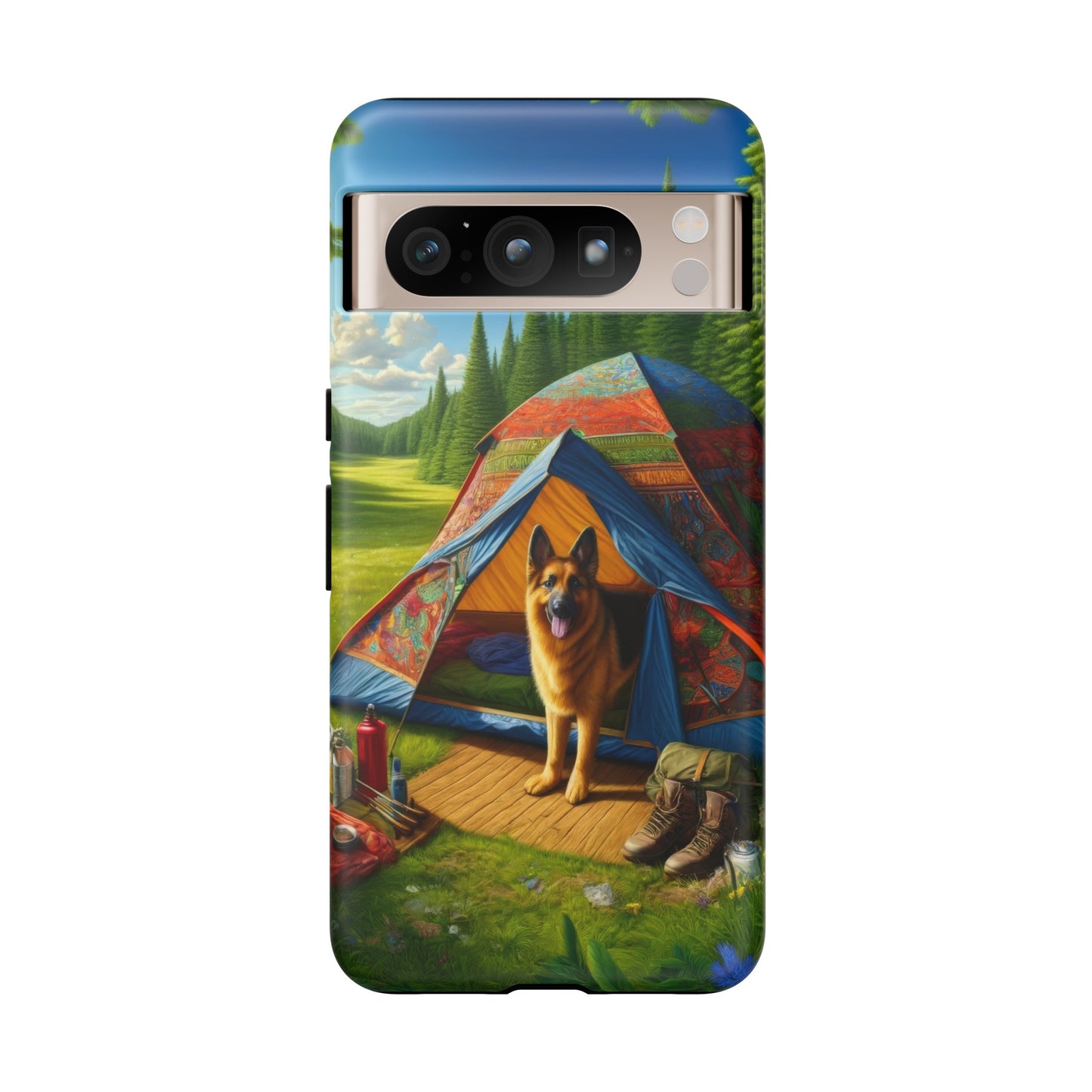 German Shepherd Camping  Phone Case