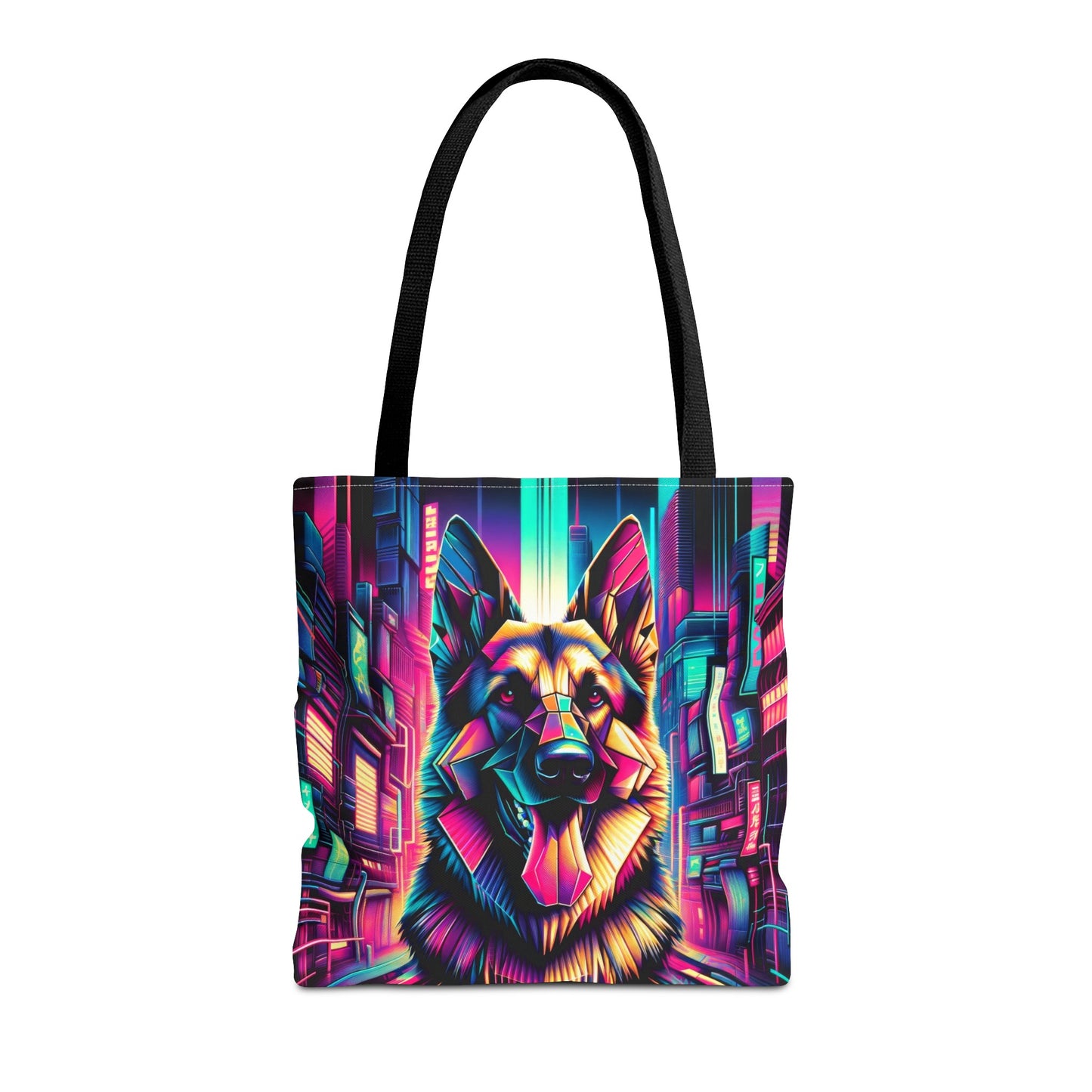 Glitch art German Shepherd Tote Bag