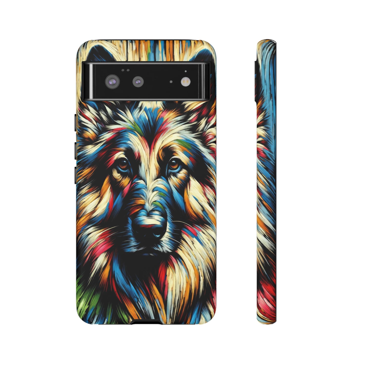 Fauvism scratchboard technique German Shepherd Phone Case