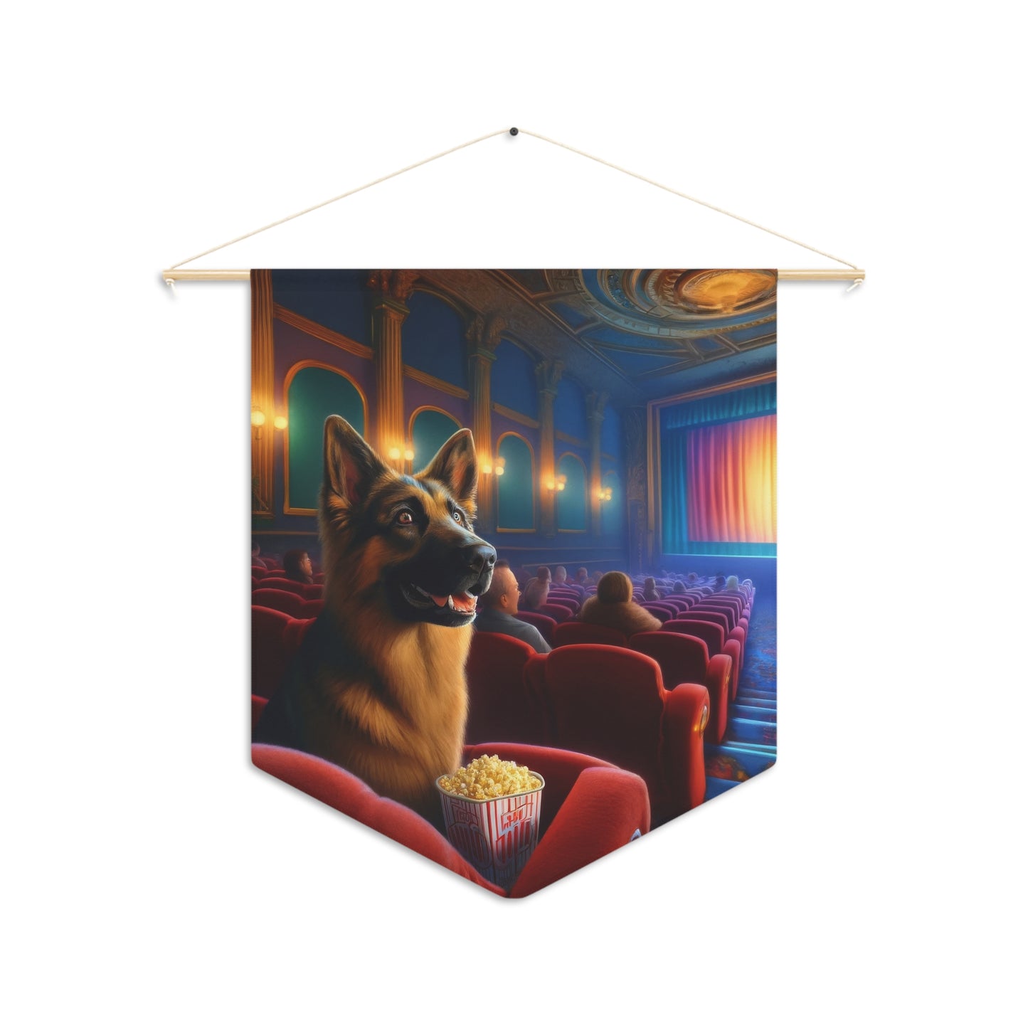 German Shepherd In a Theater  Pennant