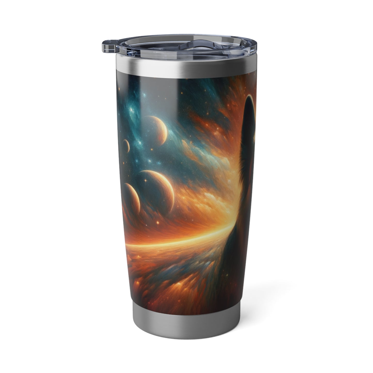Sci-fi and stars-themed German Shepherd 20oz Tumbler