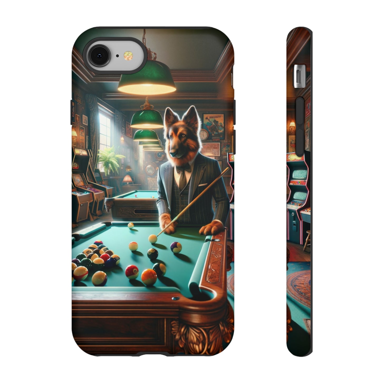 German Shepherd Playing Pool Phone Case