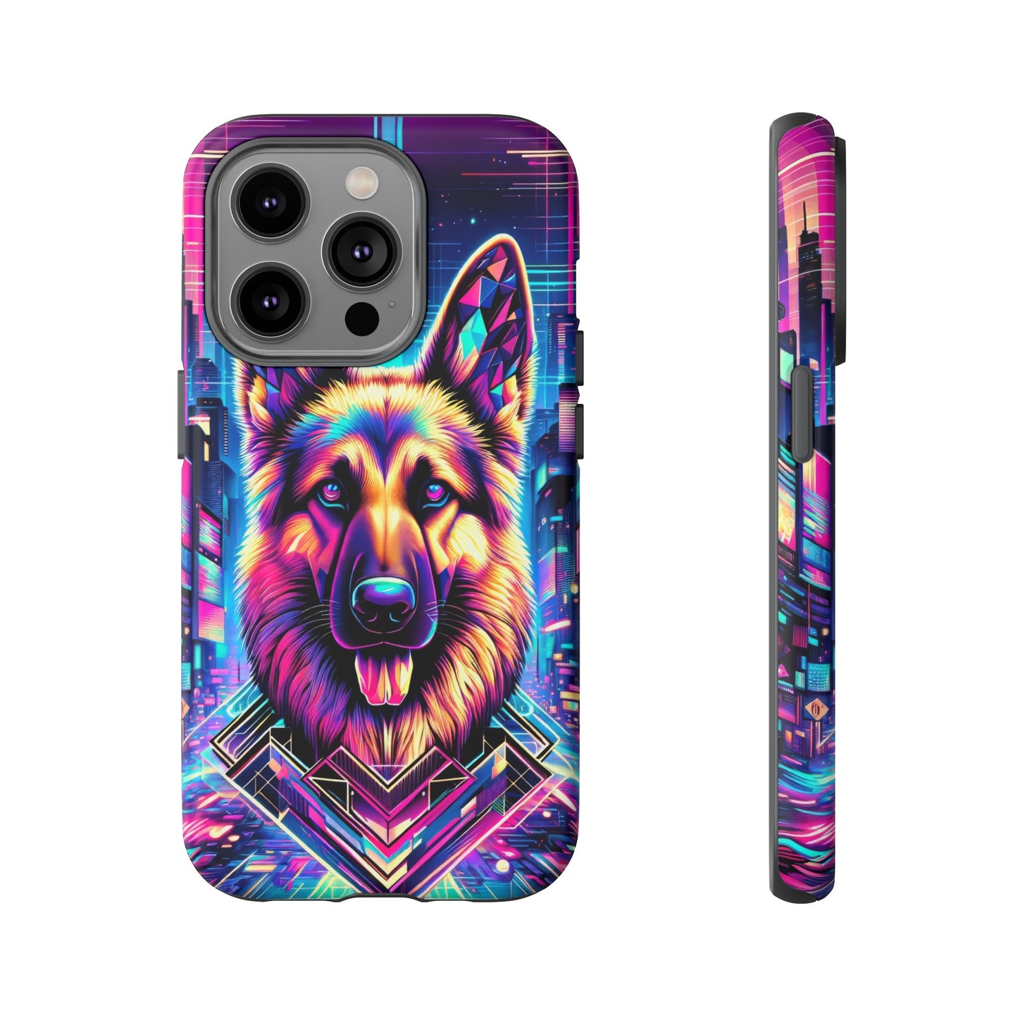 Glitch art German Shepherd Phone Case