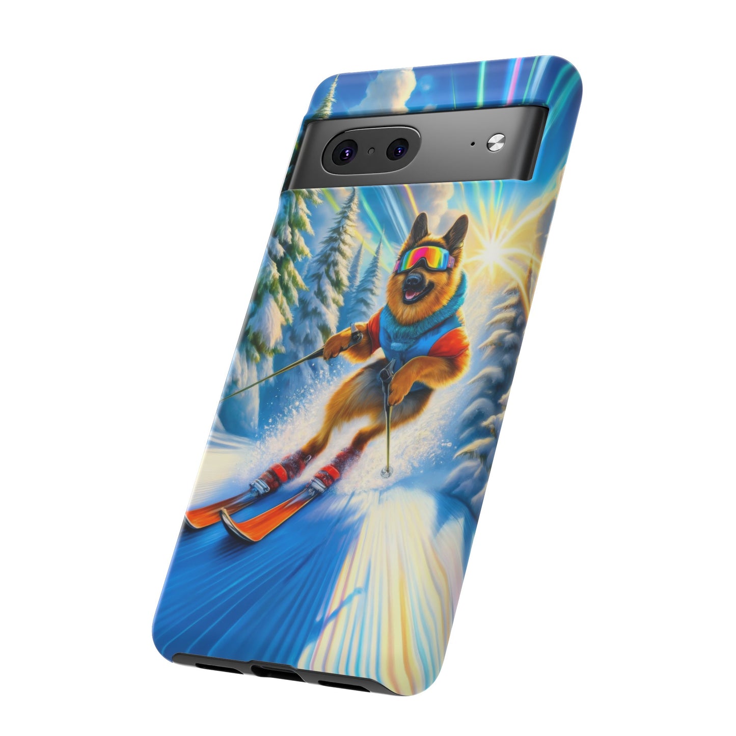 German Shepherd Skiing Phone Case