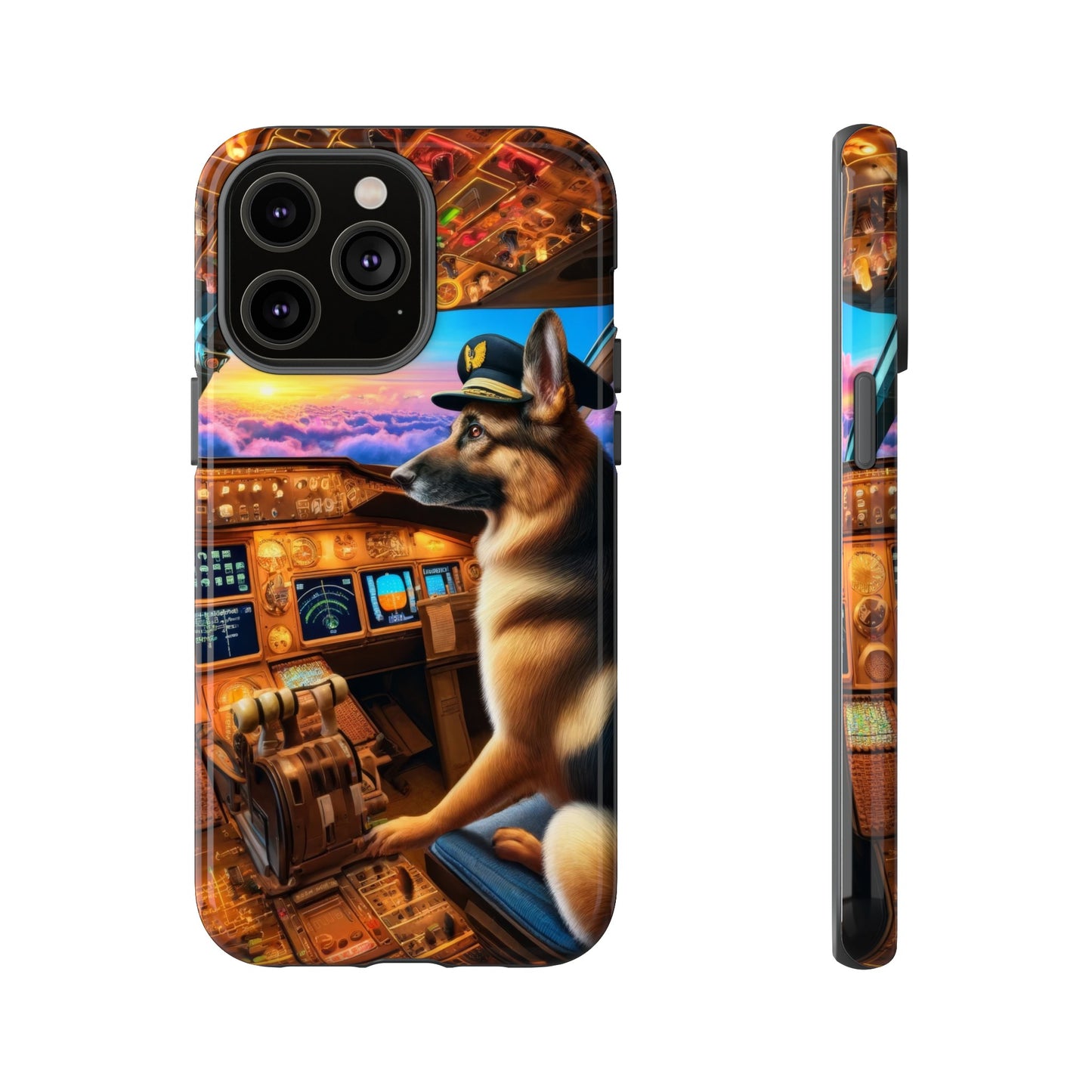 German Shepherd Flying an Airplane Phone Case