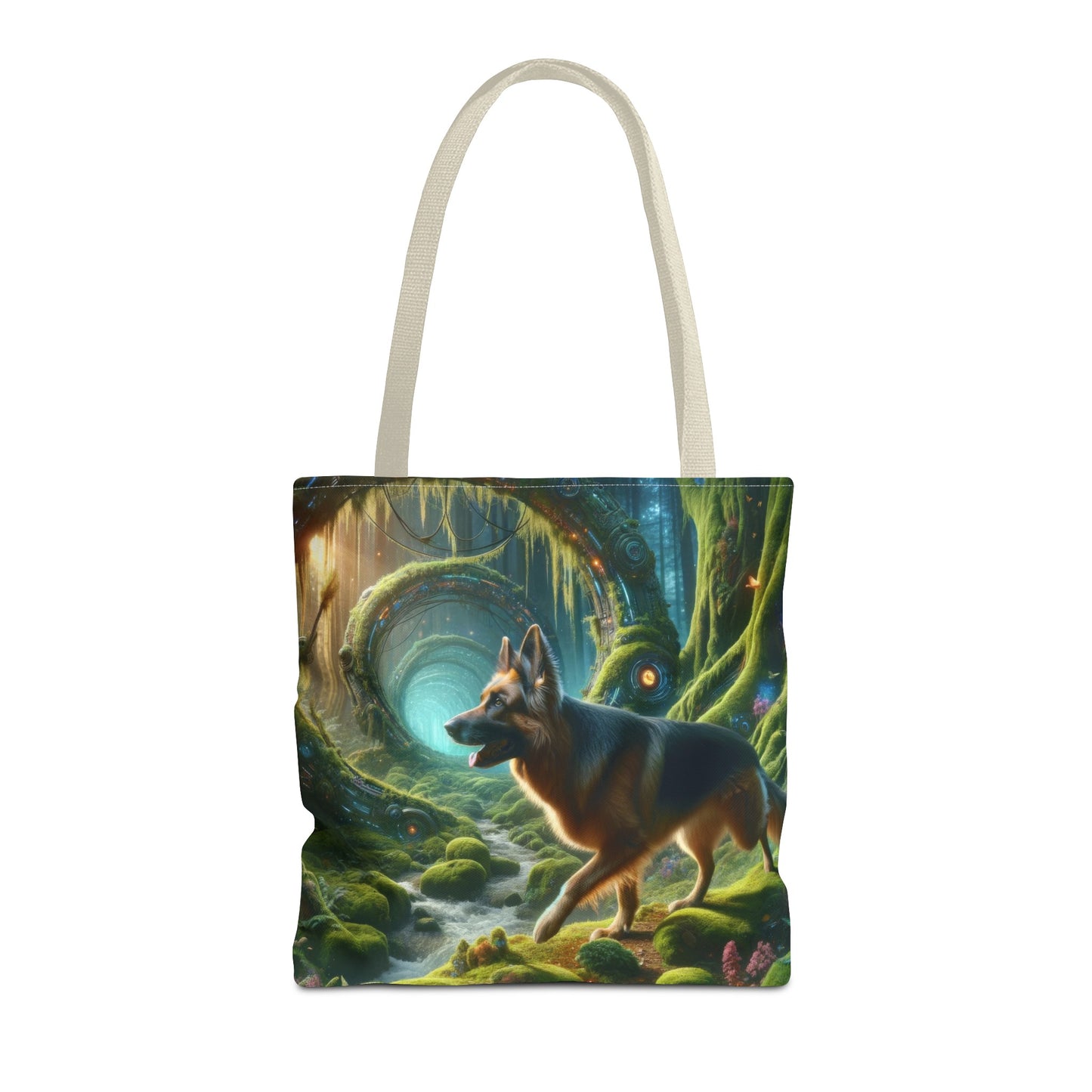 Sci-fi fantasy German Shepherd Tote Bag