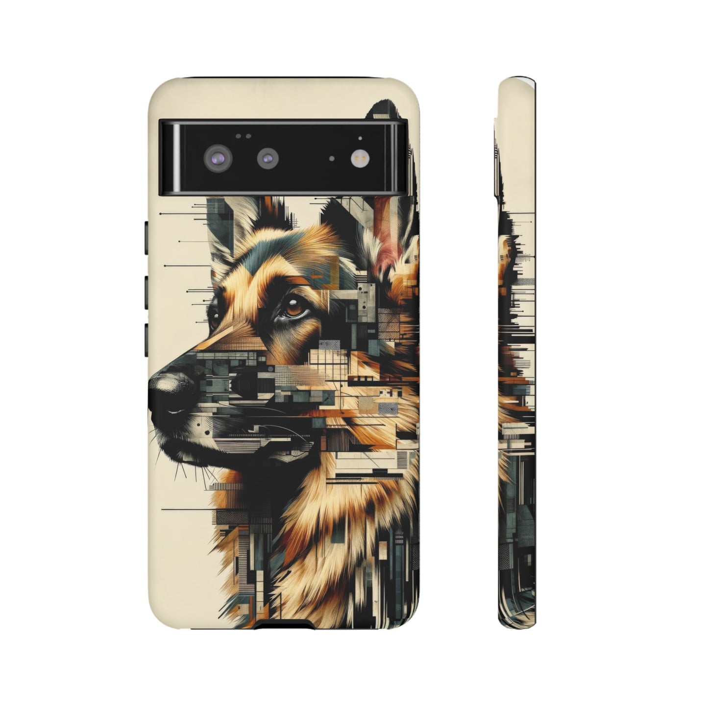 Constructivist and dadaist German Shepherd Phone Case