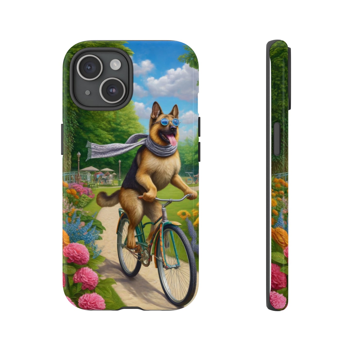 German Shepherd Riding a Bicycle Phone Case