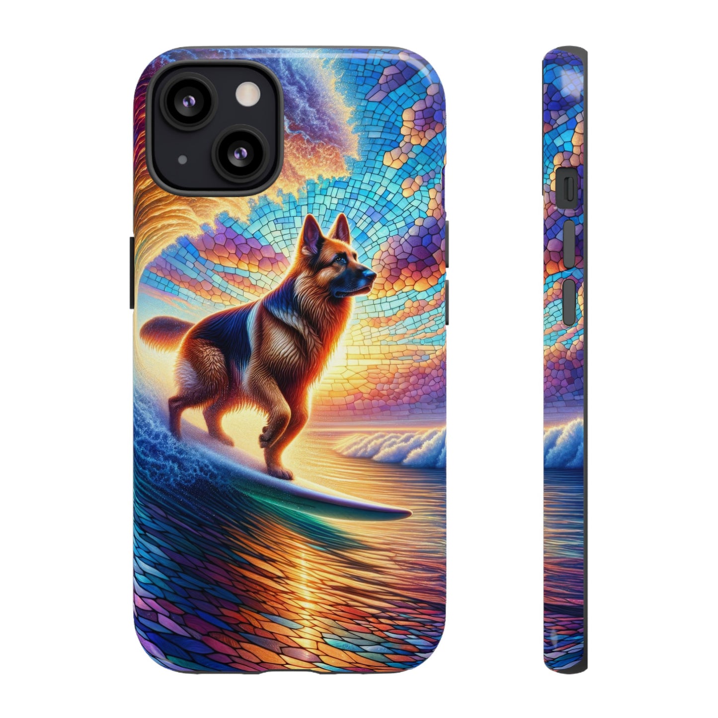 German Shepherd Surfing Phone Case