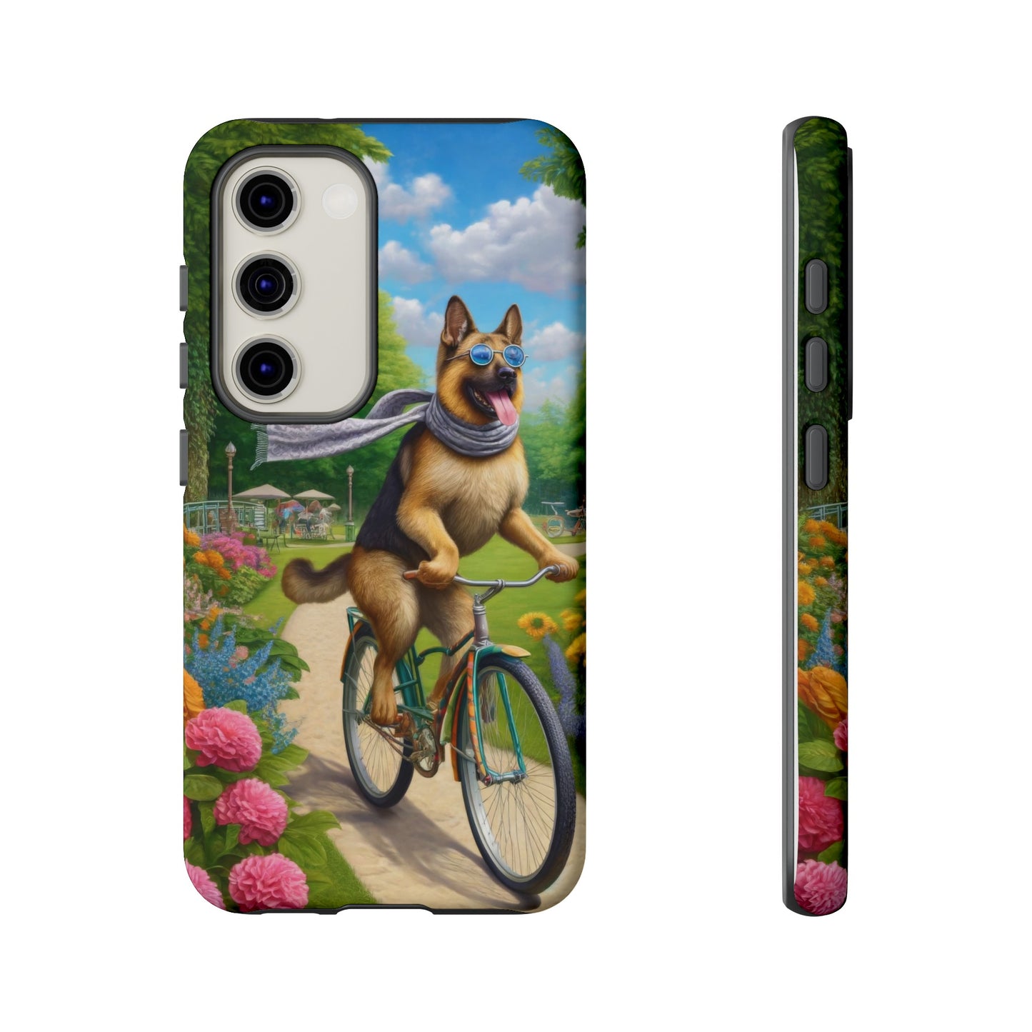 German Shepherd Riding a Bicycle Phone Case