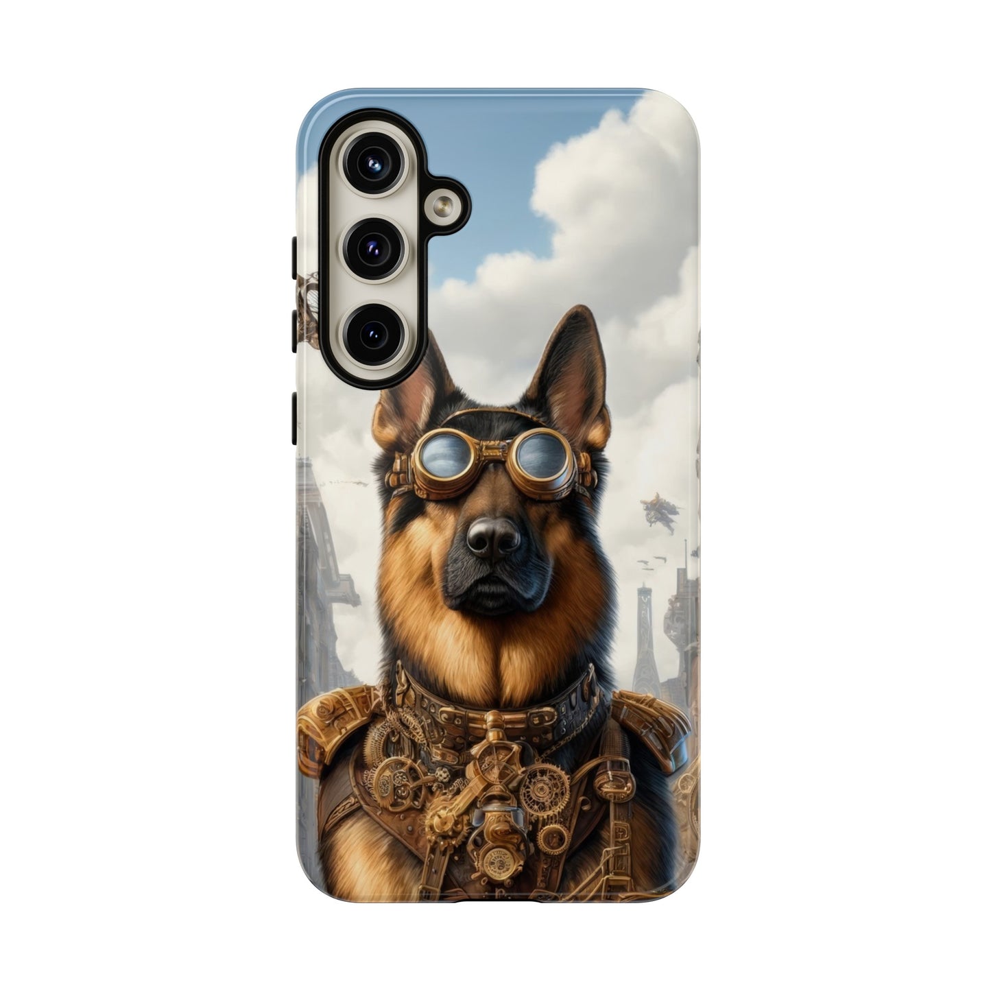 Realism and steampunk German Shepherd Phone Case