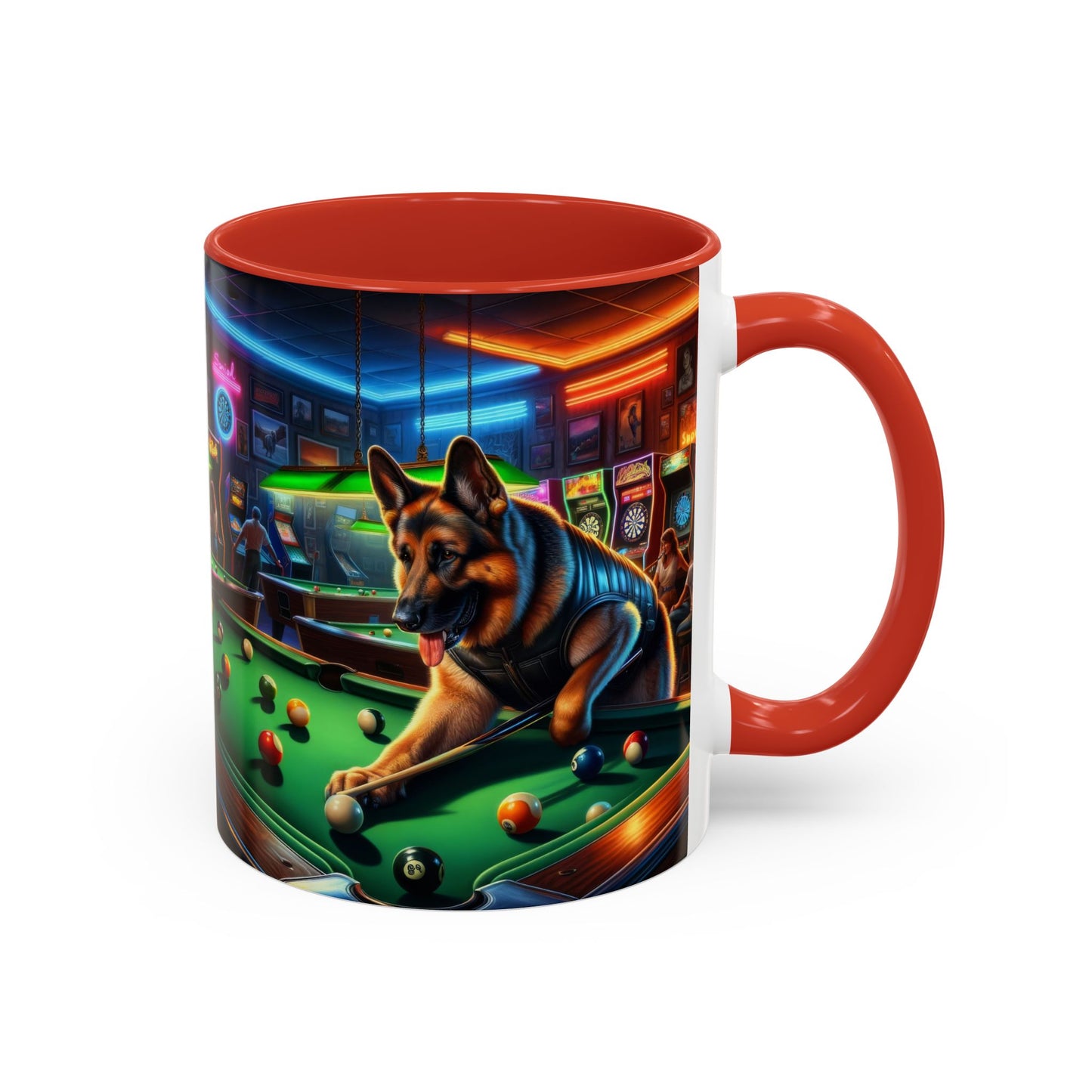 German Shepherd Playing Pool Coffee Mug