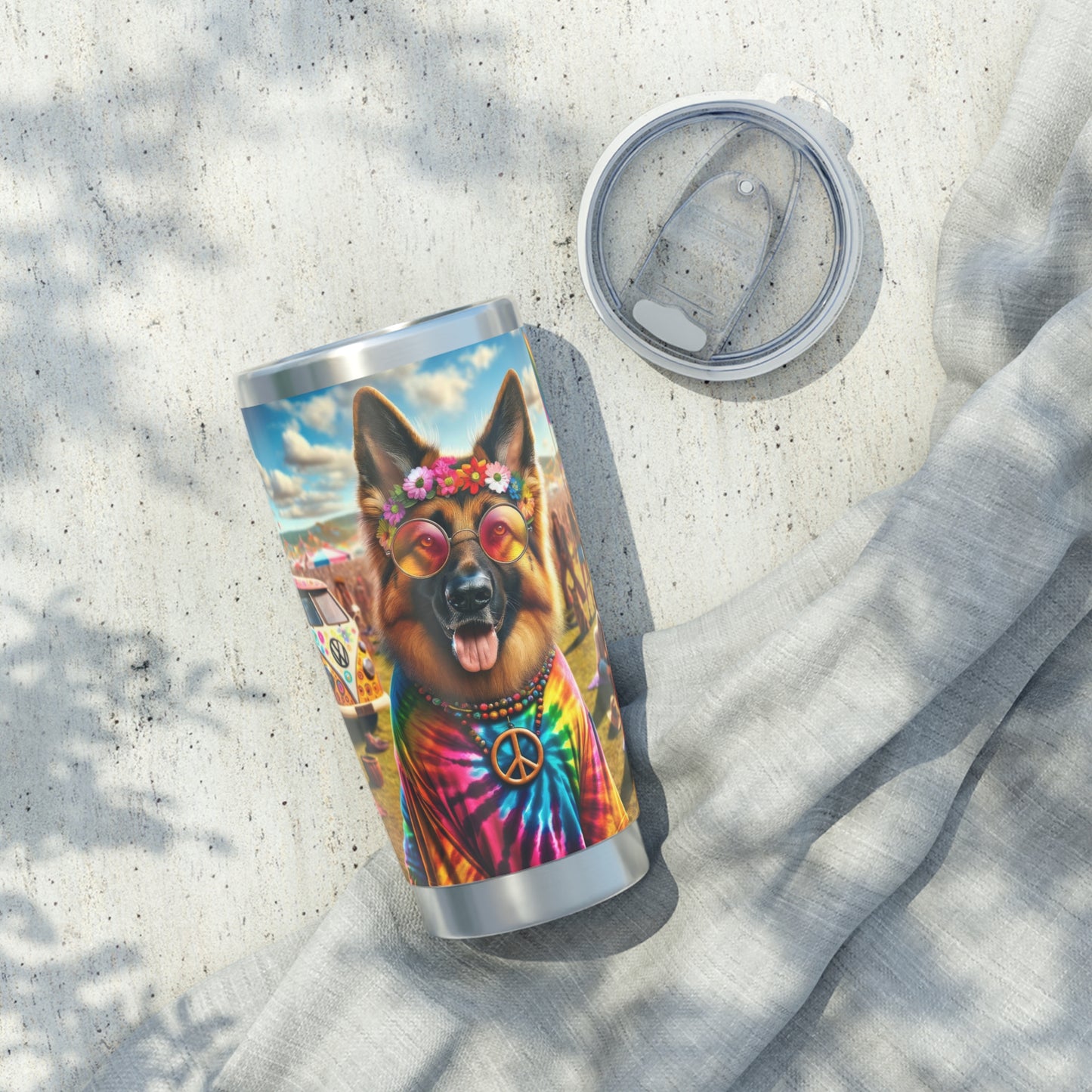 Hippie German Shepherd 20oz Tumbler