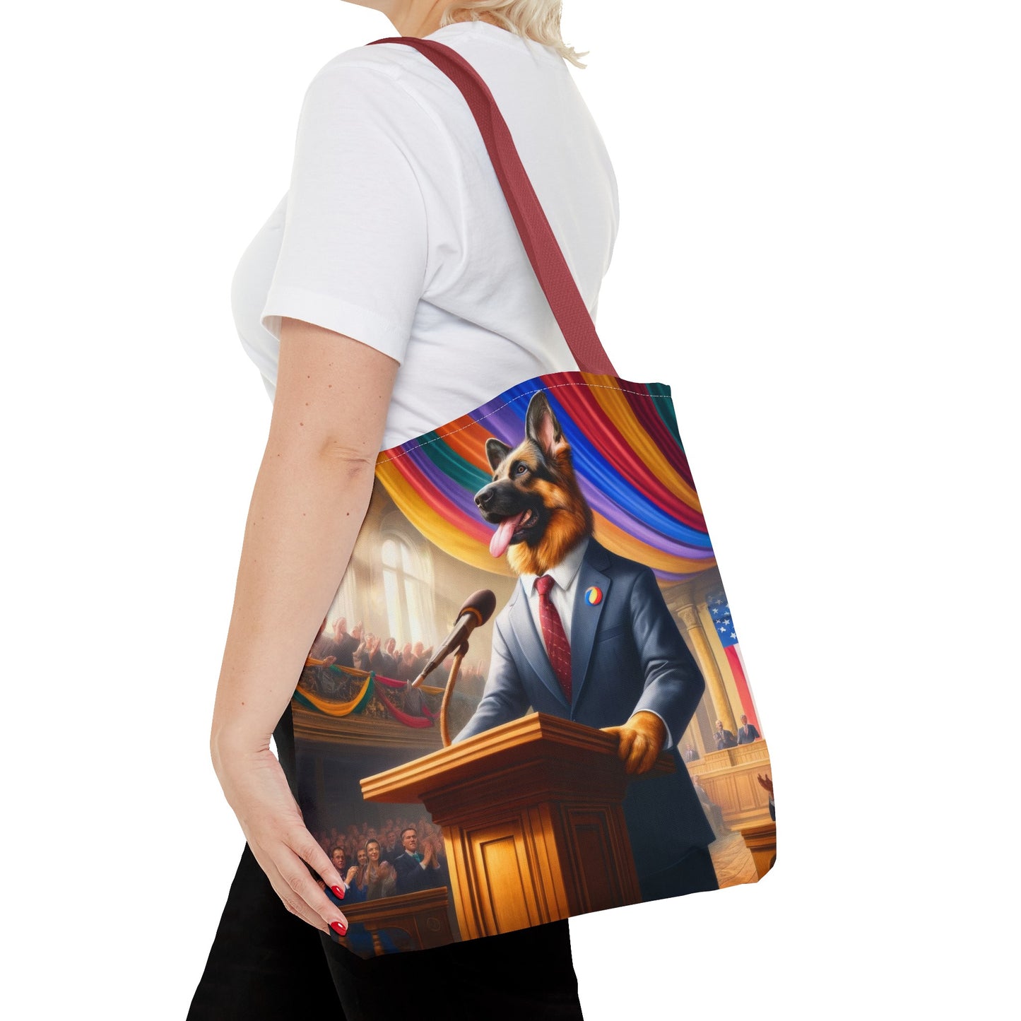 German Shepherd Giving a Speech Tote Bag