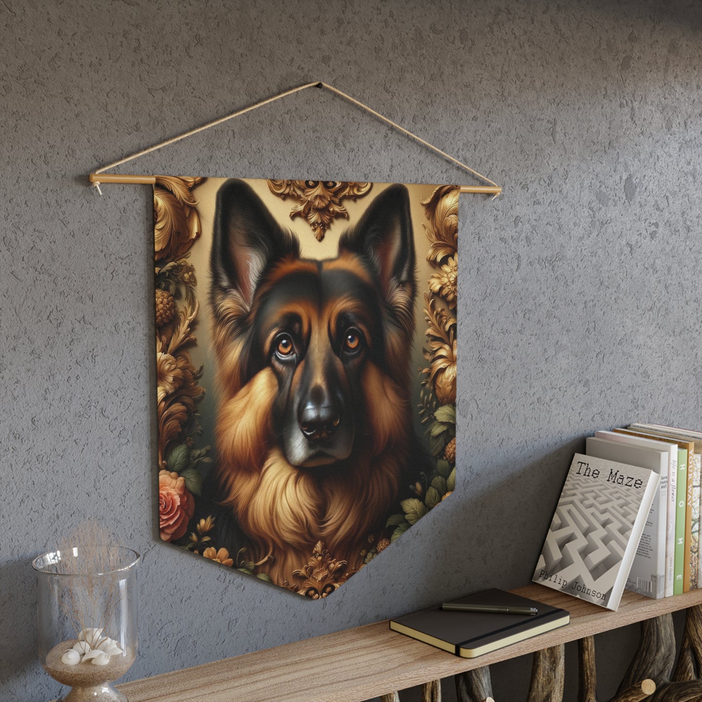 Baroque-inspired German Shepherd Pennant