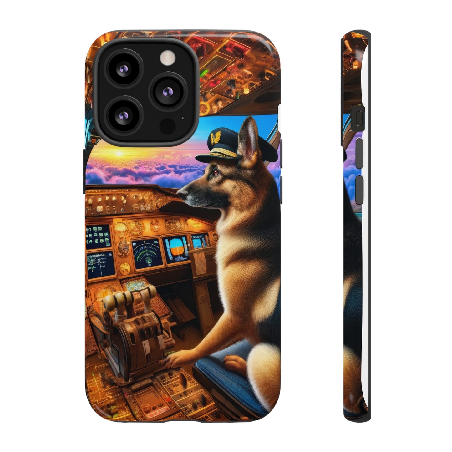 German Shepherd Flying an Airplane Phone Case