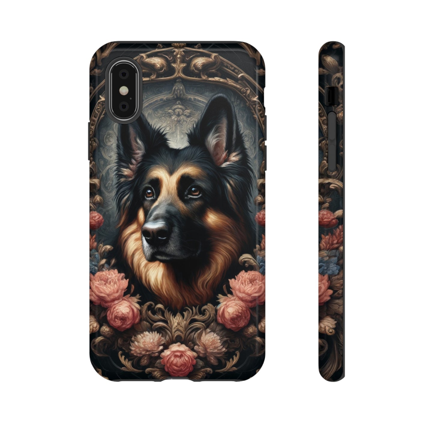 Gothic, high angle German Shepherd Phone Case