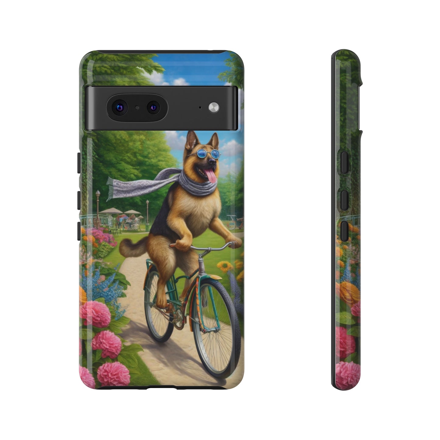 German Shepherd Riding a Bicycle Phone Case