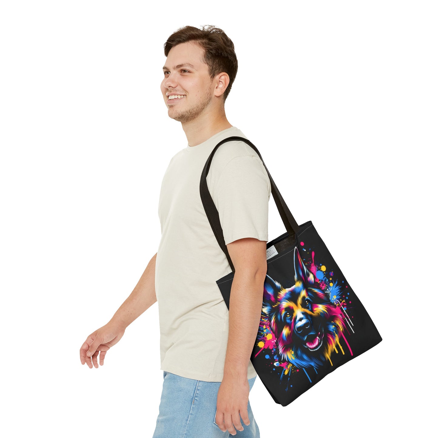 Graffiti-style German Shepherd Tote Bag