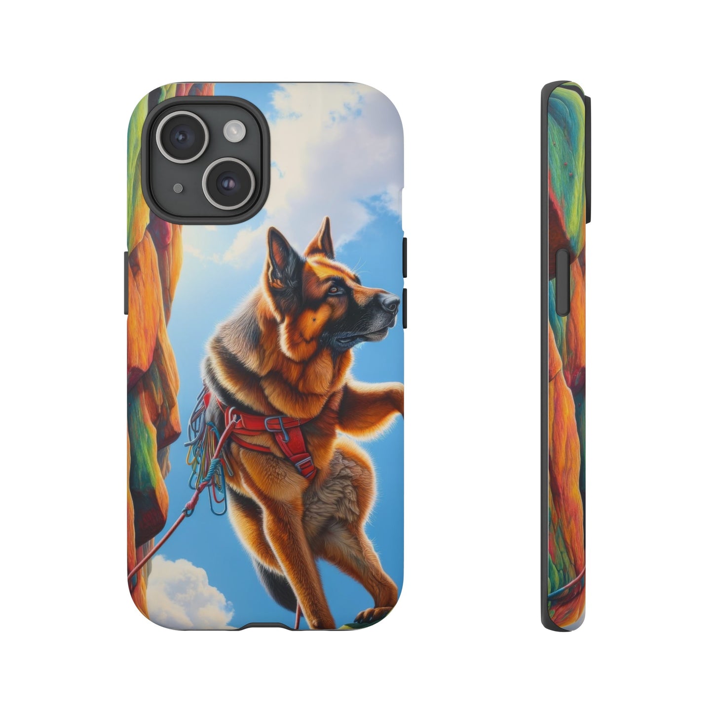 German Shepherd Rock climbing Phone Case