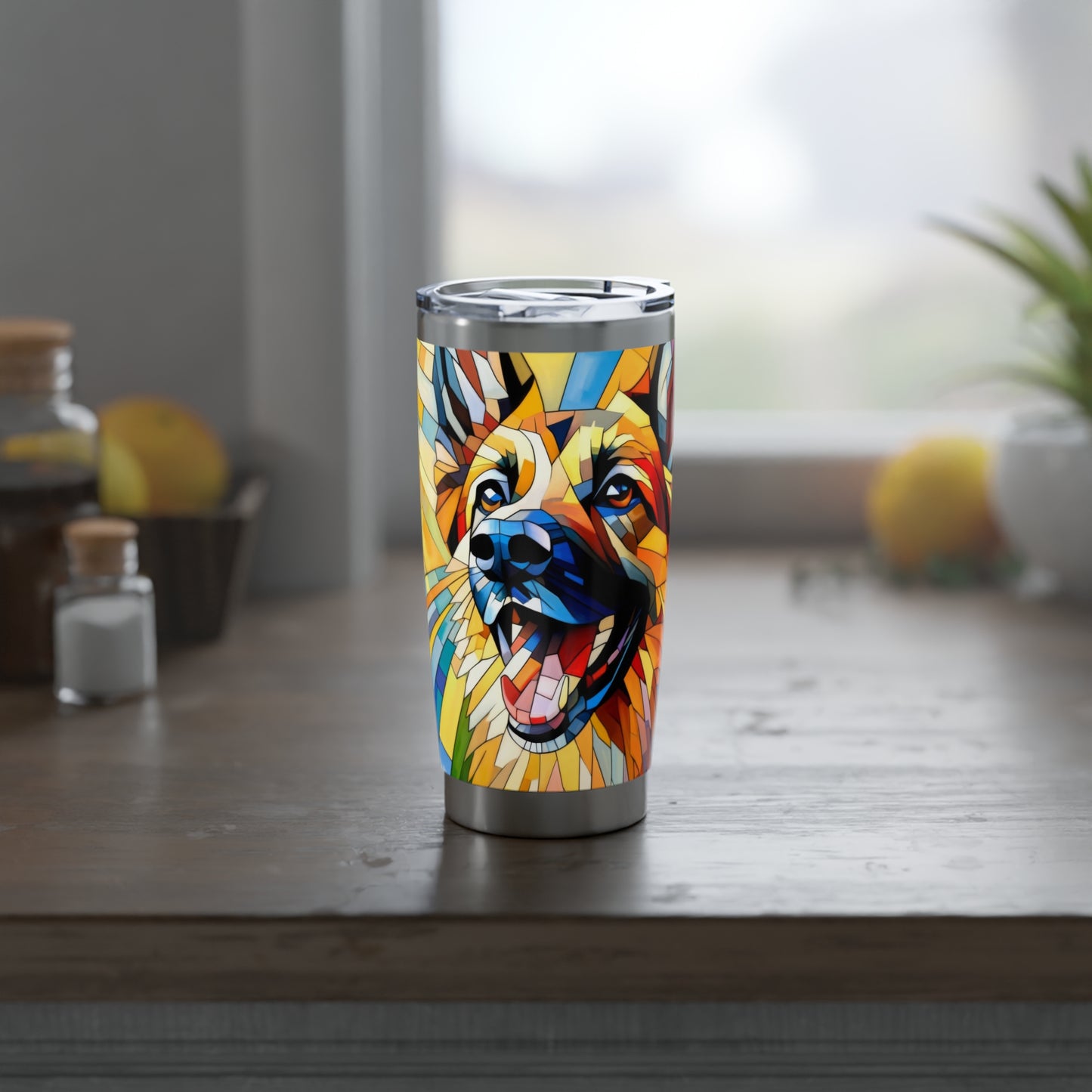 German Shepherd in Cubism 20oz Tumbler