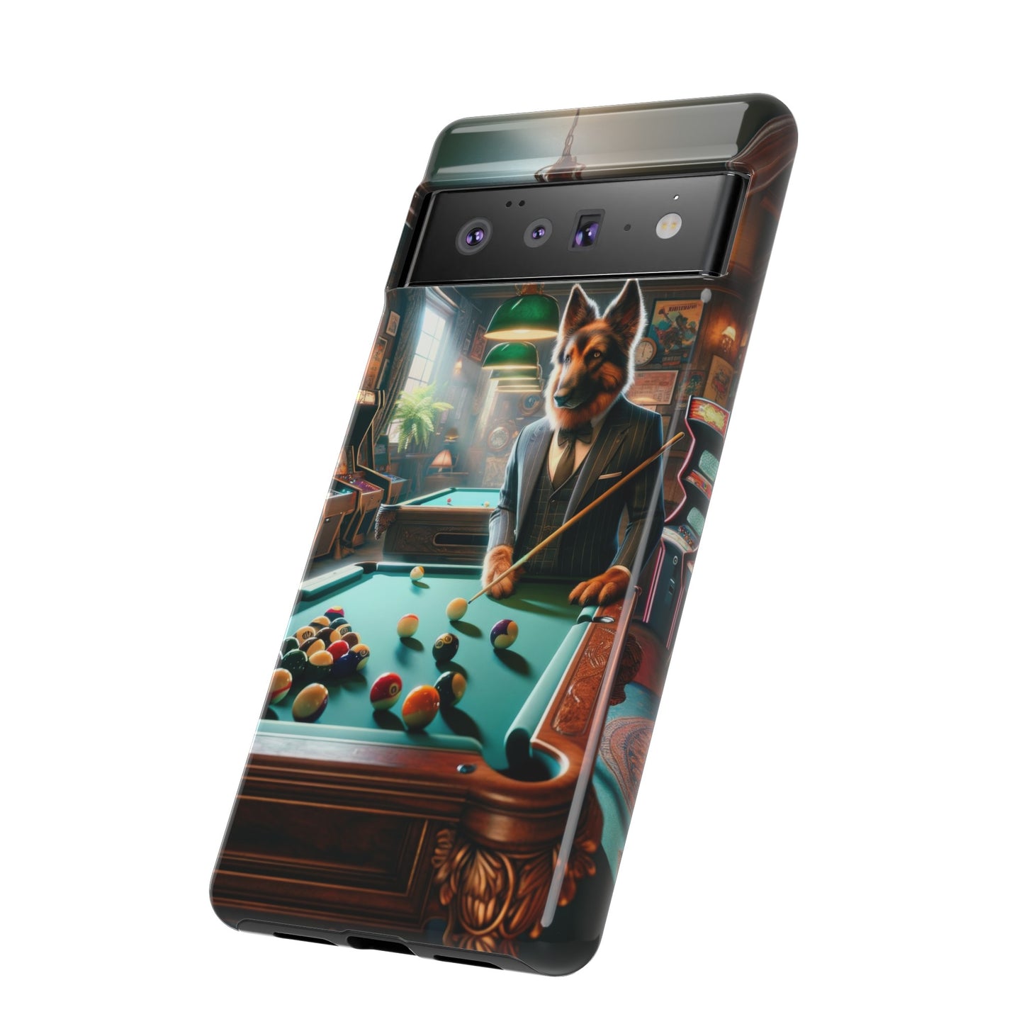 German Shepherd Playing Pool Phone Case