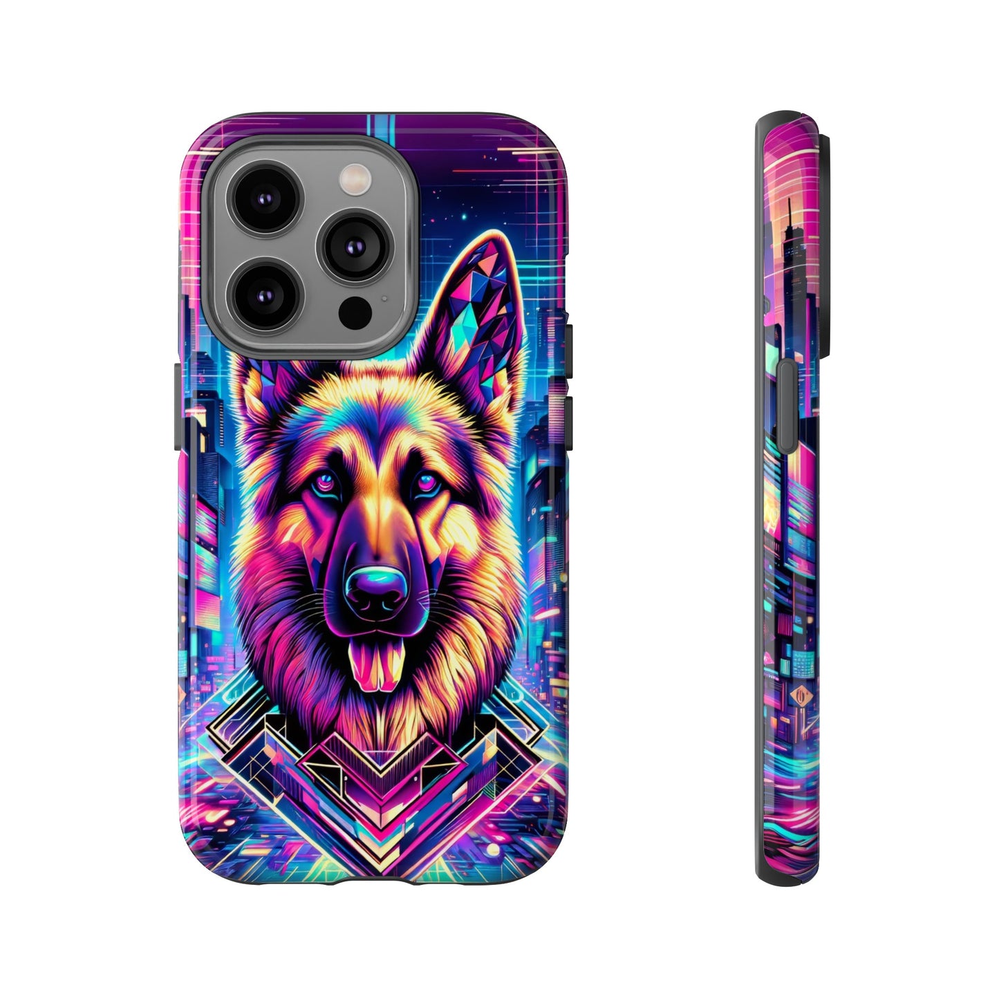 Glitch art German Shepherd Phone Case