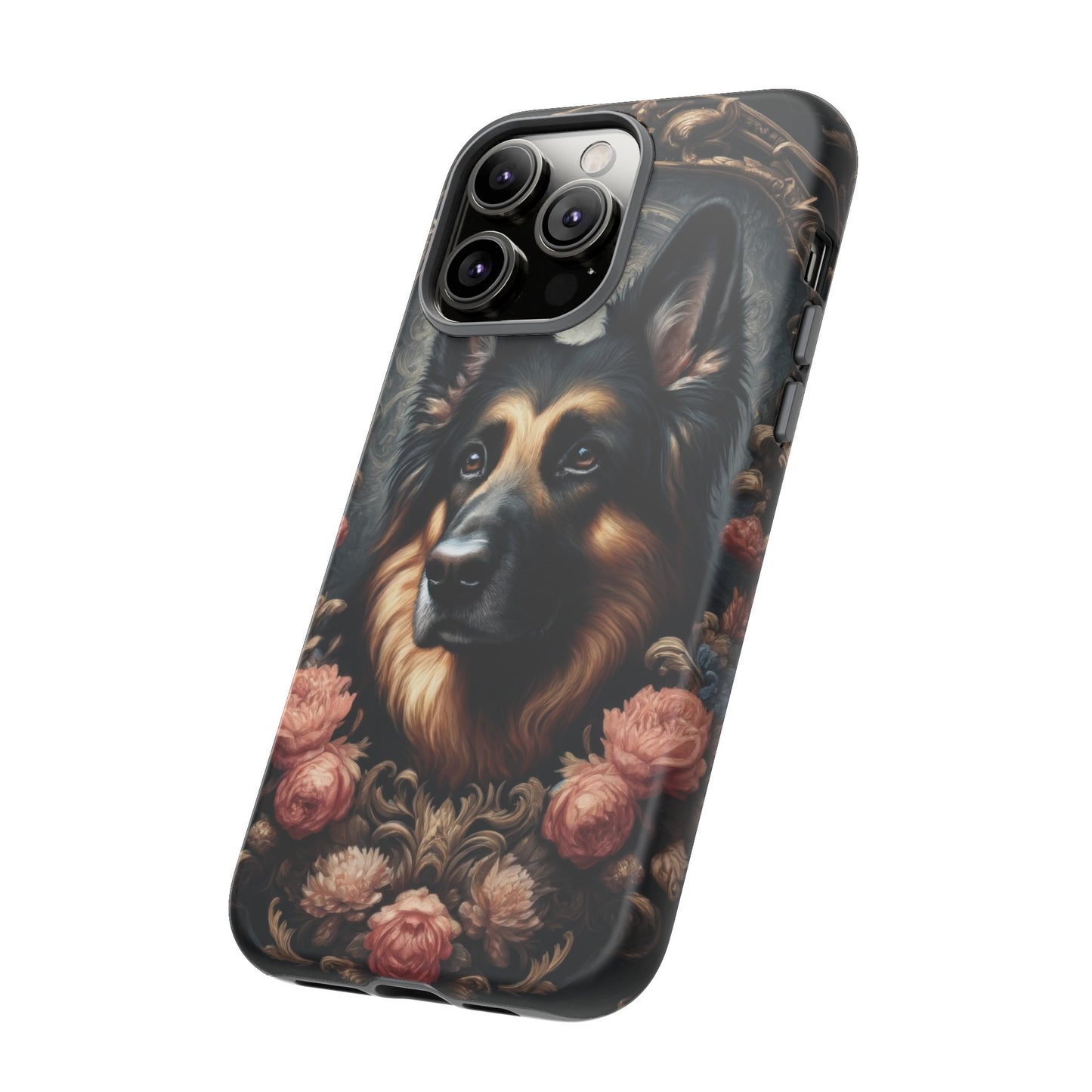 Gothic, high angle German Shepherd Phone Case