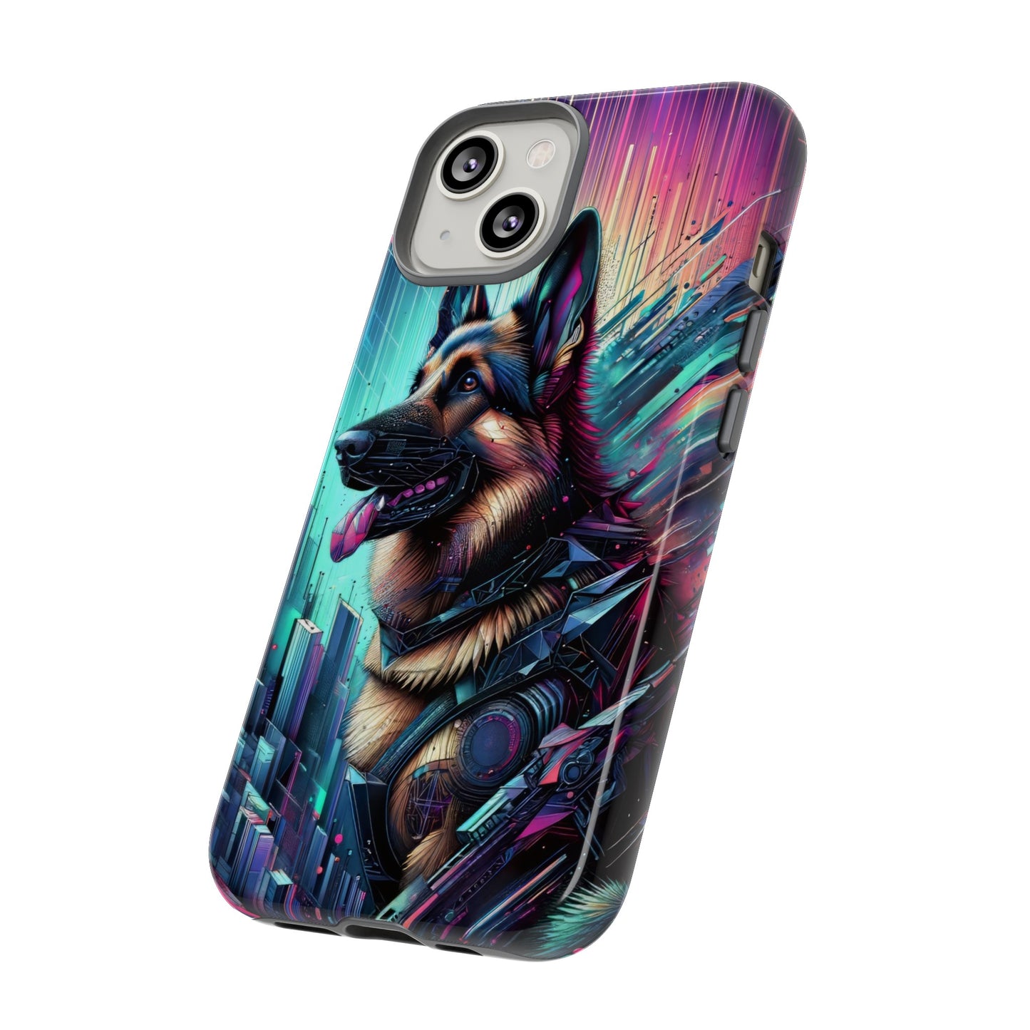 Futurism and gothic German Shepherd Phone Case